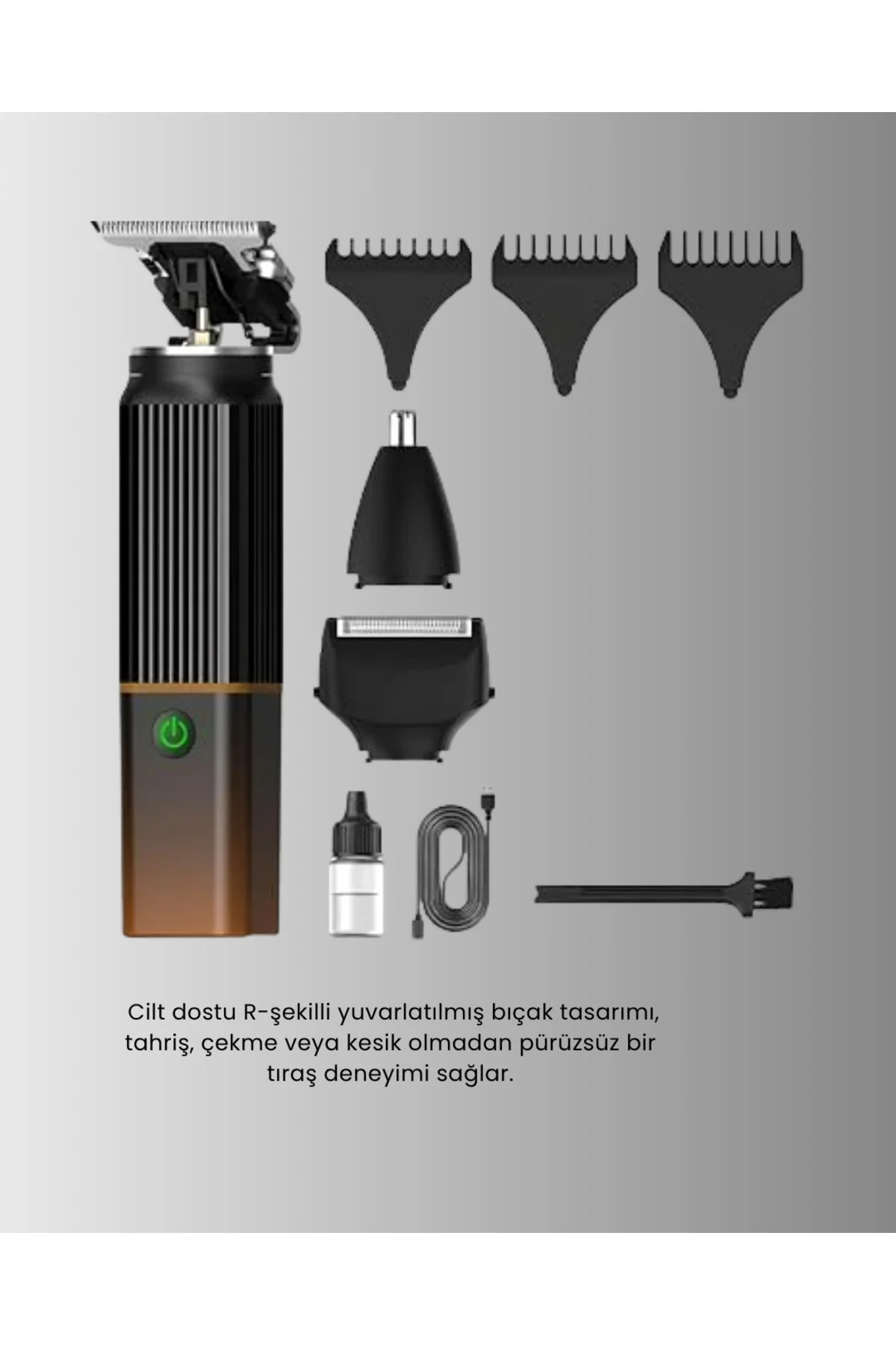 Erkekler İçin Şarjlı 3’ü 1 Arada Trimmer Seti – Güçlü Motor, Sessiz Çalışma