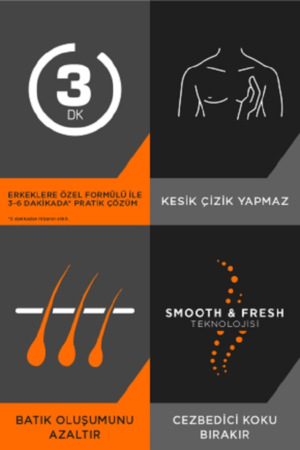 Erkeklere Özel Tüy Dökücü Krem 200 ml X 3 Adet (ÇANTA)