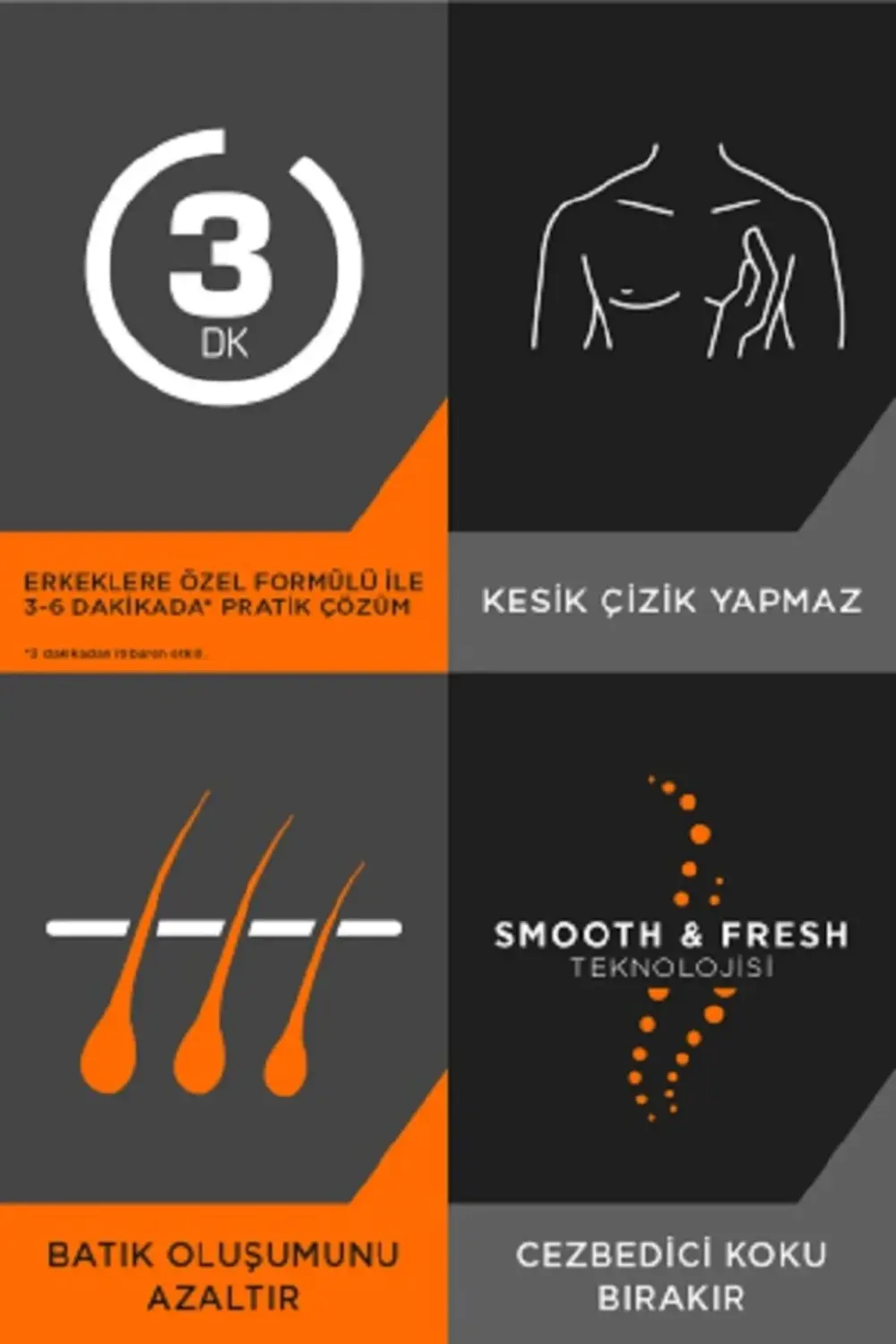 Erkeklere Özel Tüy Dökücü Krem 200 ml X 3 Adet (ÇANTA)