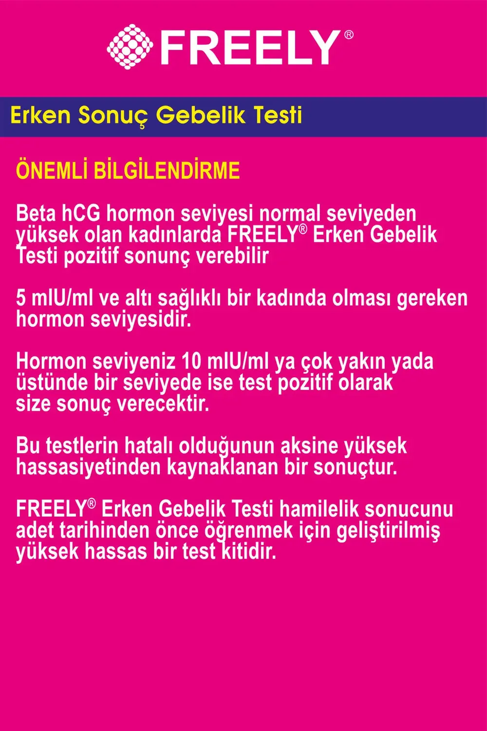 Erken Gebelik Testi 5 Adet