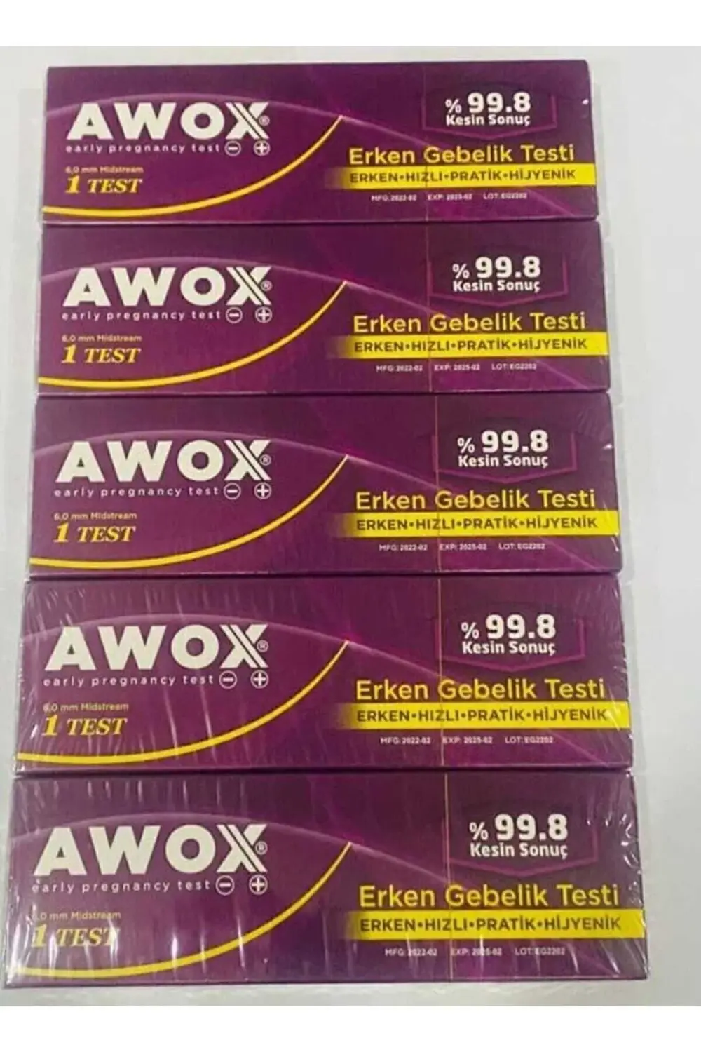 Erken Gebelik Testi %99.8 Kesin Sonuç X 5 Adet Test5