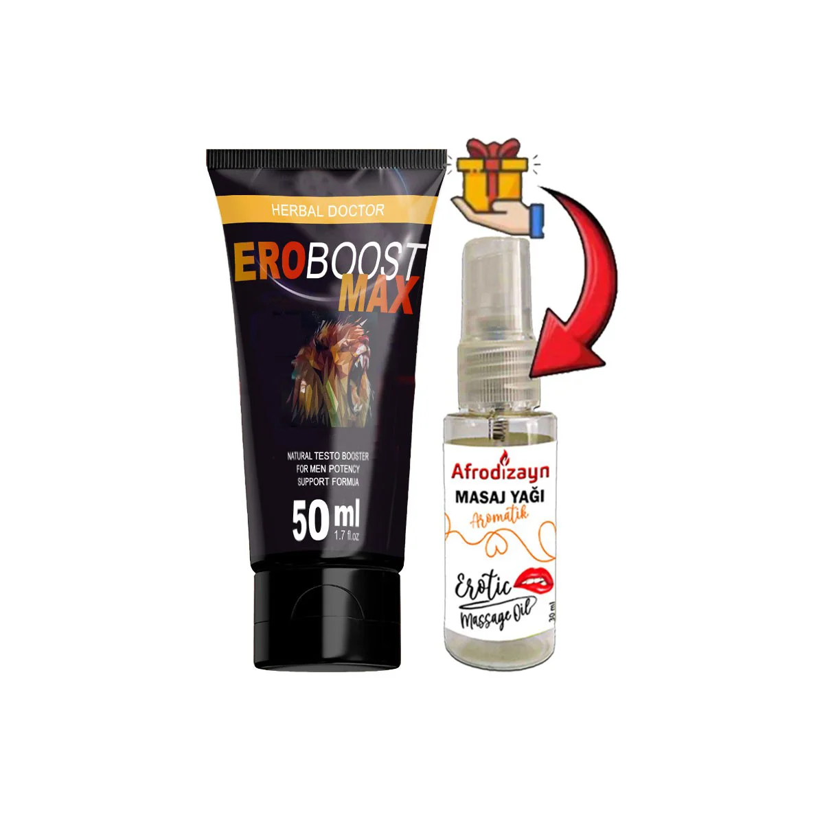 EroBoostMax Boost Krem ve Afrodizyak Masaj Yağı – 50 ml Erkek Özel Set Fiyatı, Yorumları ve Özellikleri