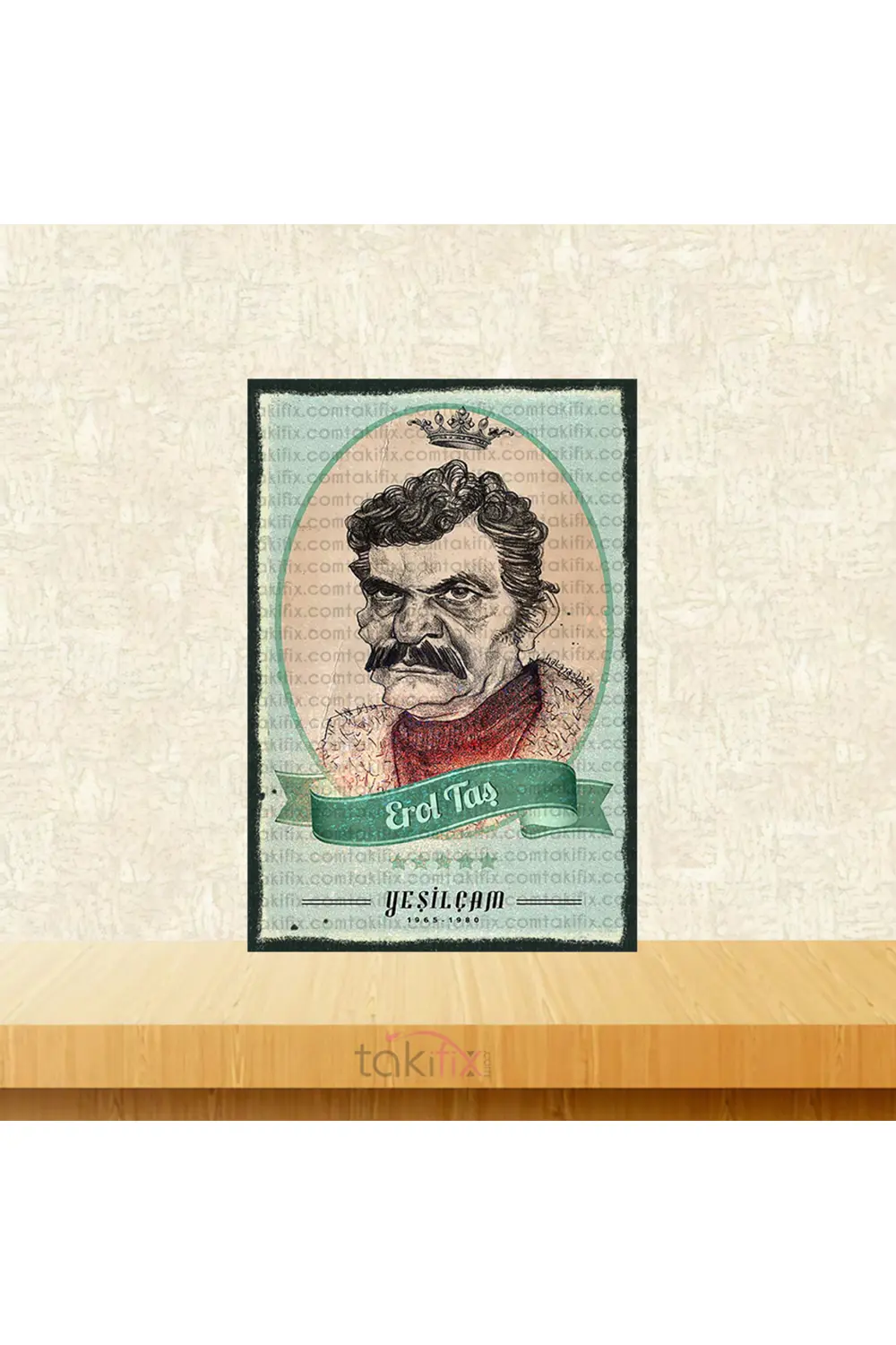 Erol Taş Yeşilçam Tasarımlı 20x30 Cm Retro Ahşap Tablo