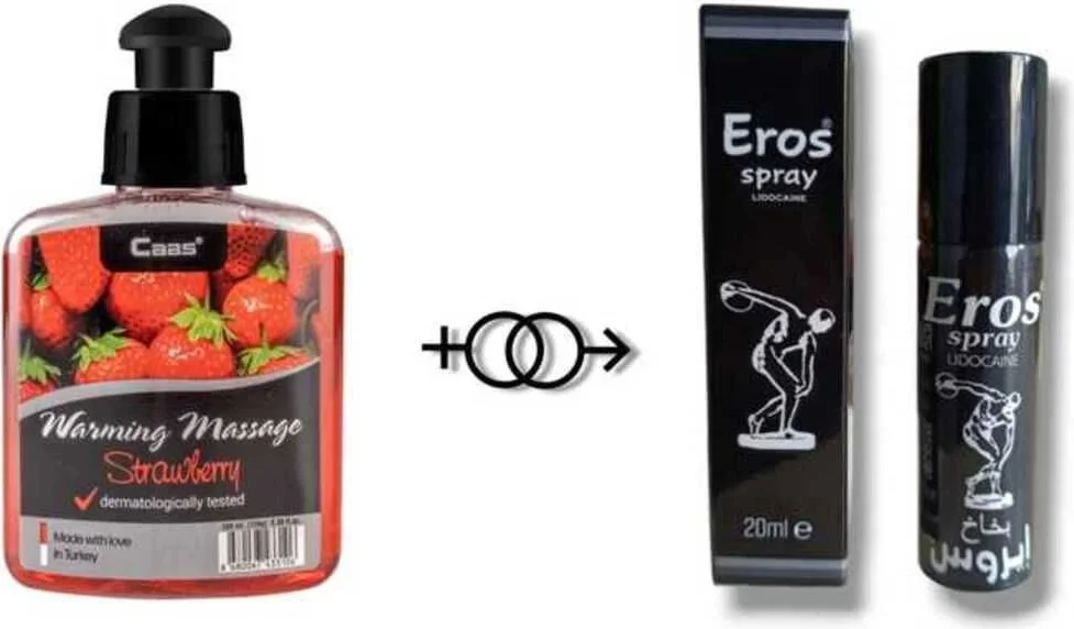 Eros Çilek Aromalı Masaj Yağı 100ml + Sprey 20ml - Romantik Masaj Seti Fiyatı, Yorumları ve Özellikleri