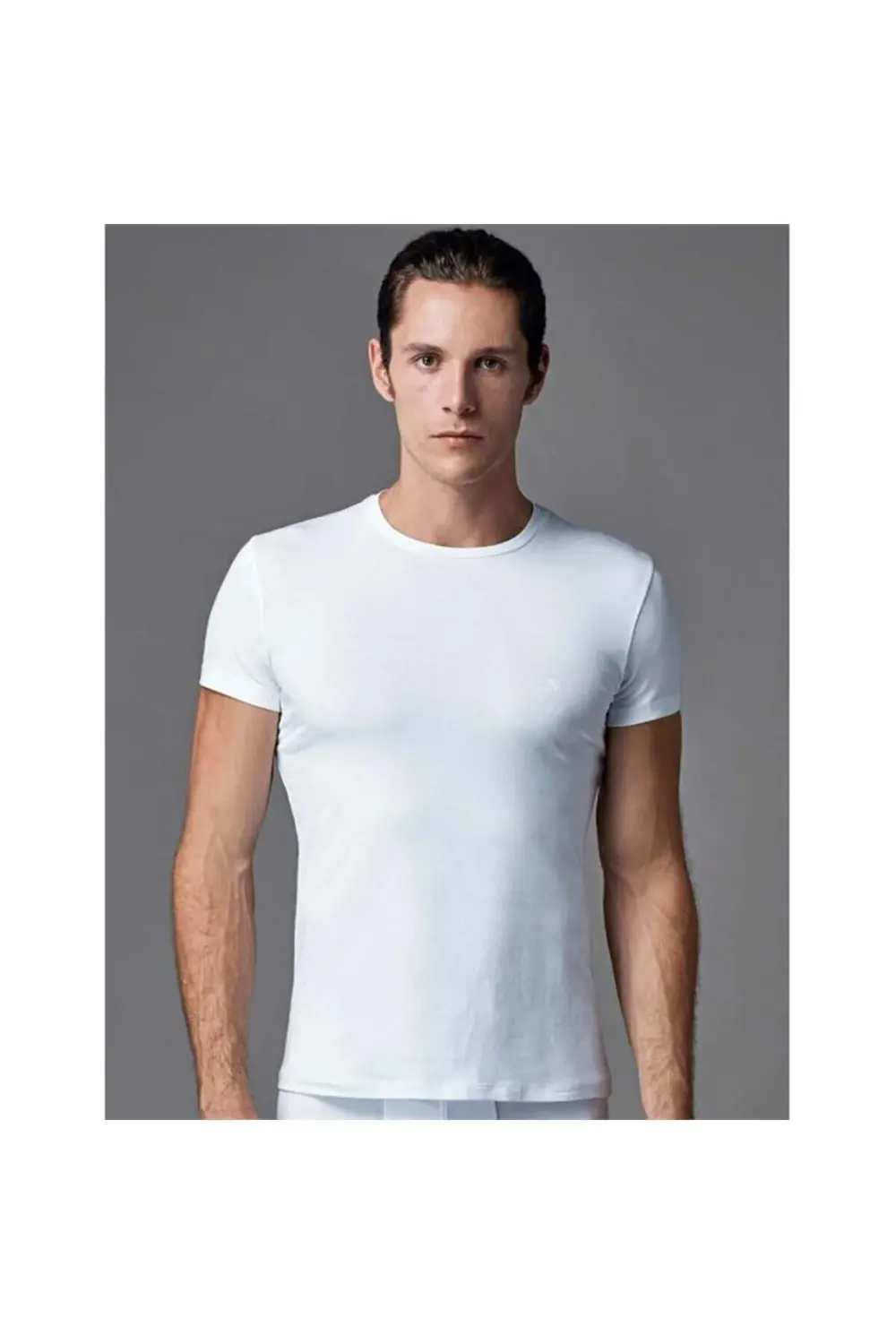 ERS004 Compact O Yaka Erkek T-Shirt (İkili Paket) - Beyaz