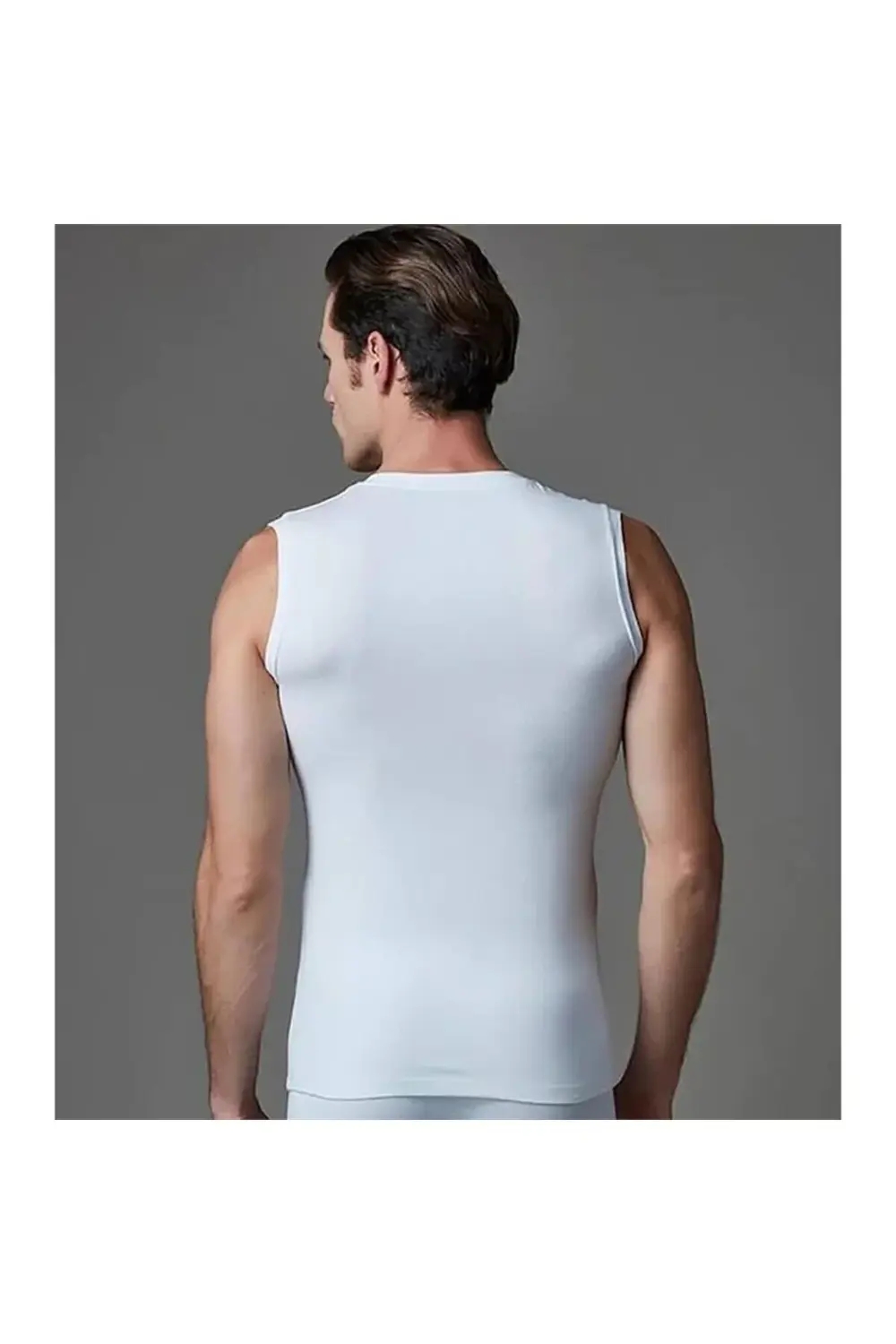 ERS006 Compact Erkek V Yaka Atlet Kolsuz Erkek T-Shirt (İkili Pak