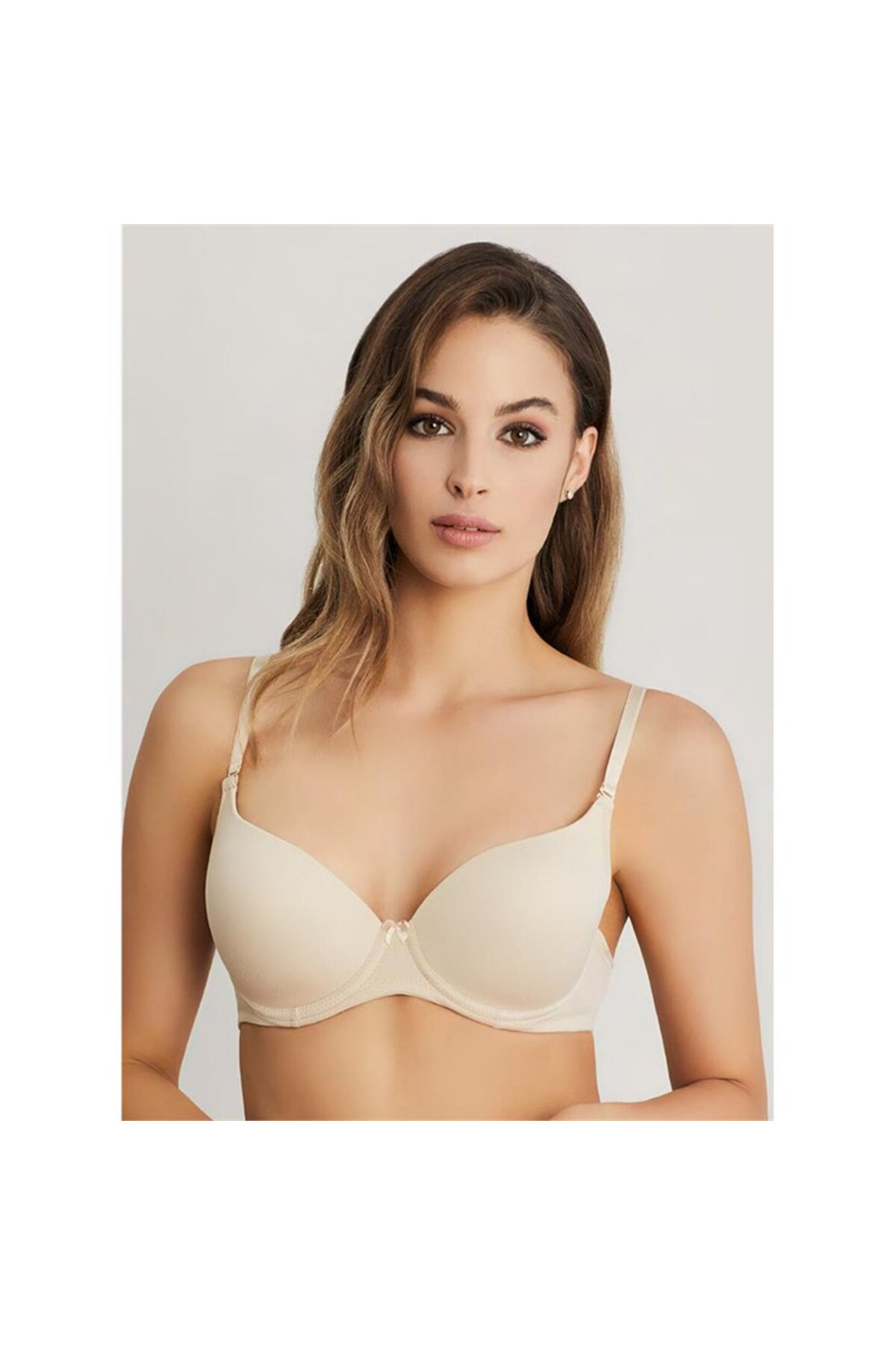 ERSK110 Rose Kulaklı Boş Cup Tek Sütyen - Ten