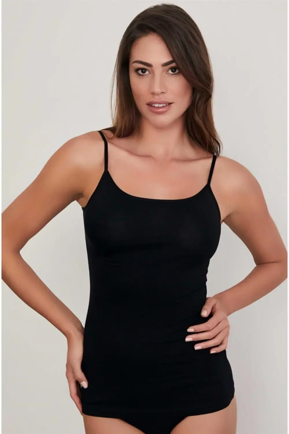 ERSK600 Askılı Kadın Atlet (İkili Paket) - Siyah