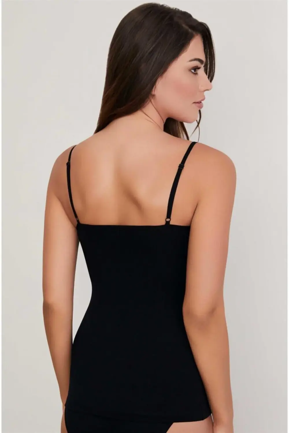 ERSK600 Askılı Kadın Atlet (İkili Paket) - Siyah