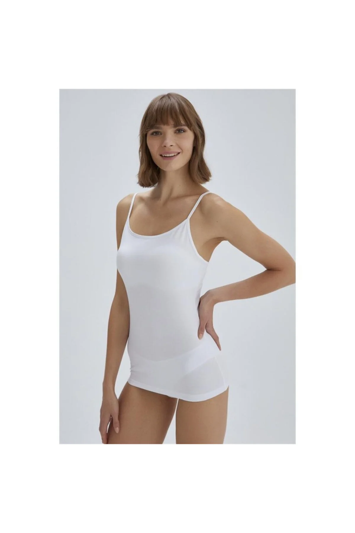 ERSK600 Askılı Kadın Atlet (İkili Paket) - Beyaz