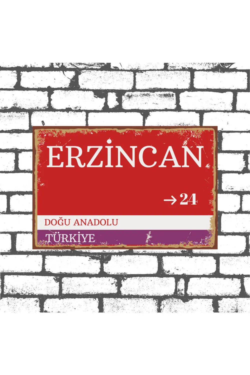Erzincan Sokak Tabelası Görselli Ahşap Poster 20x30cm Erzincan Sokak Tabelası Görselli Ahşap Poster 20x30cm