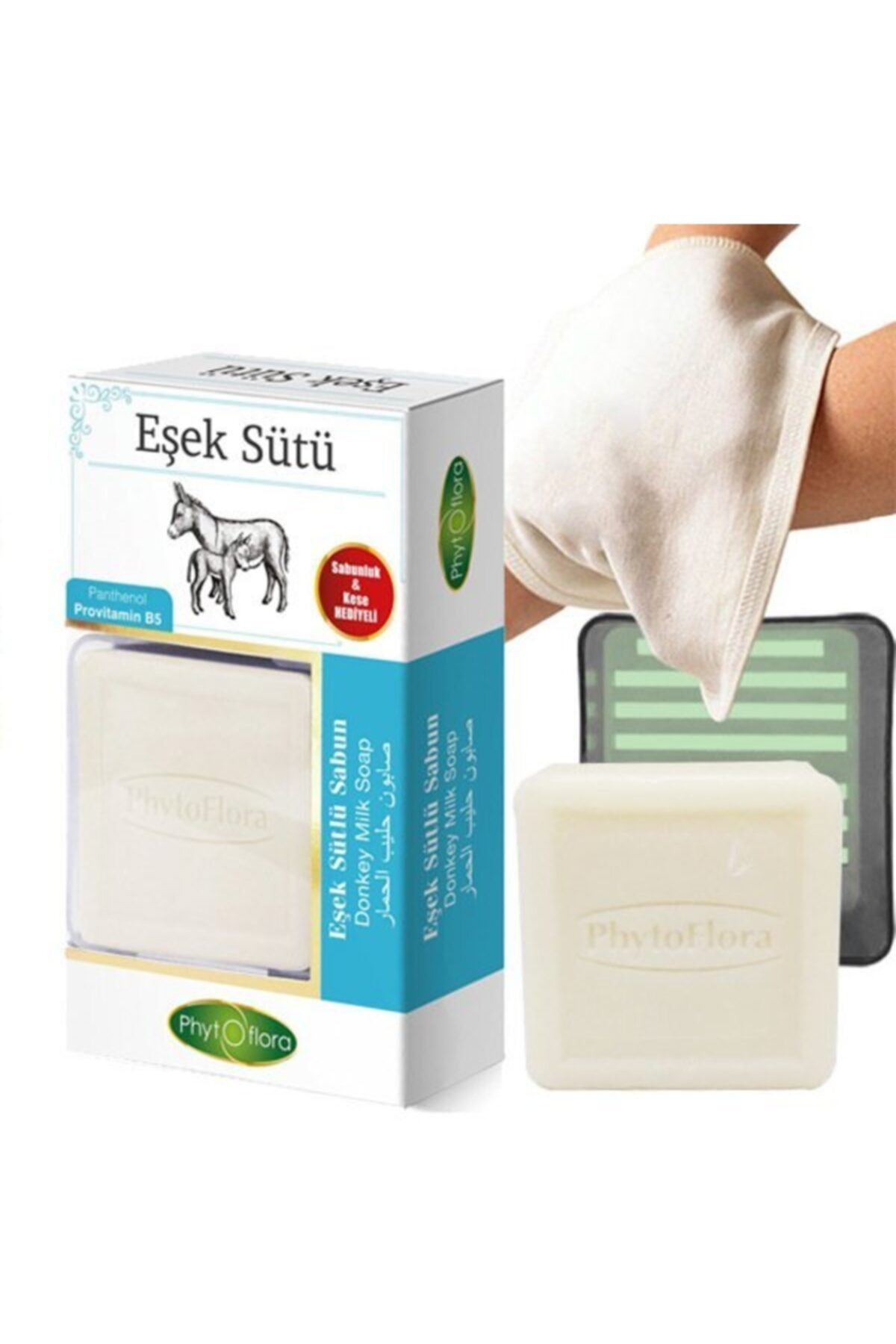 Eşek Sütlü Sabun Kese Sabunluk Hediyeli