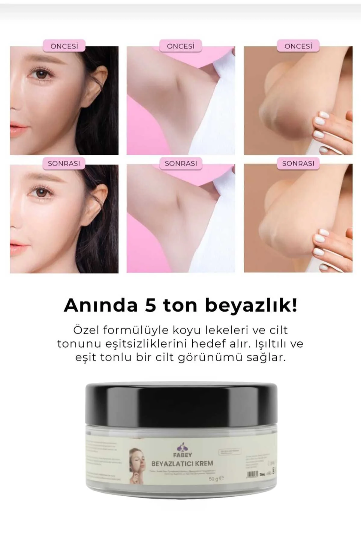 esfabey Beyazlatıcı Krem 50g