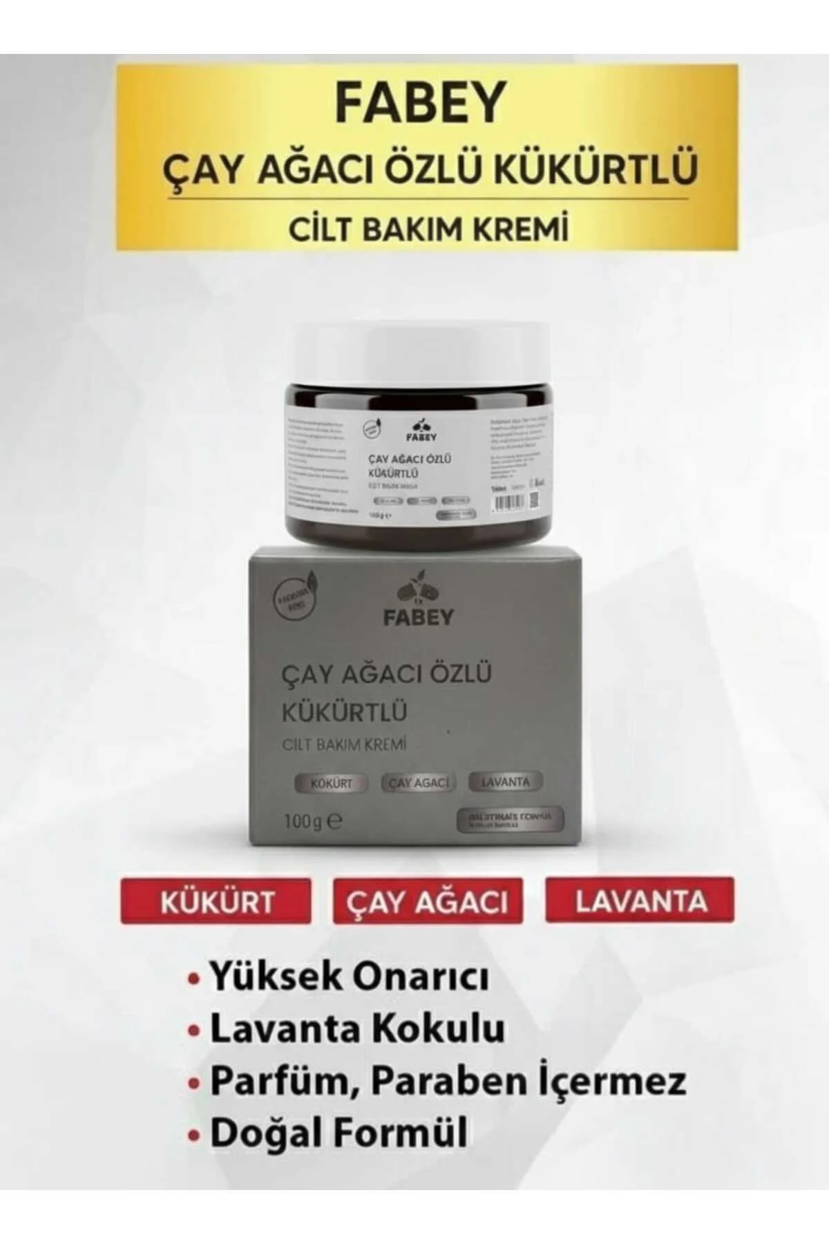 esfabey Çay Ağacı Özlü Kükürtlü Krem 100g