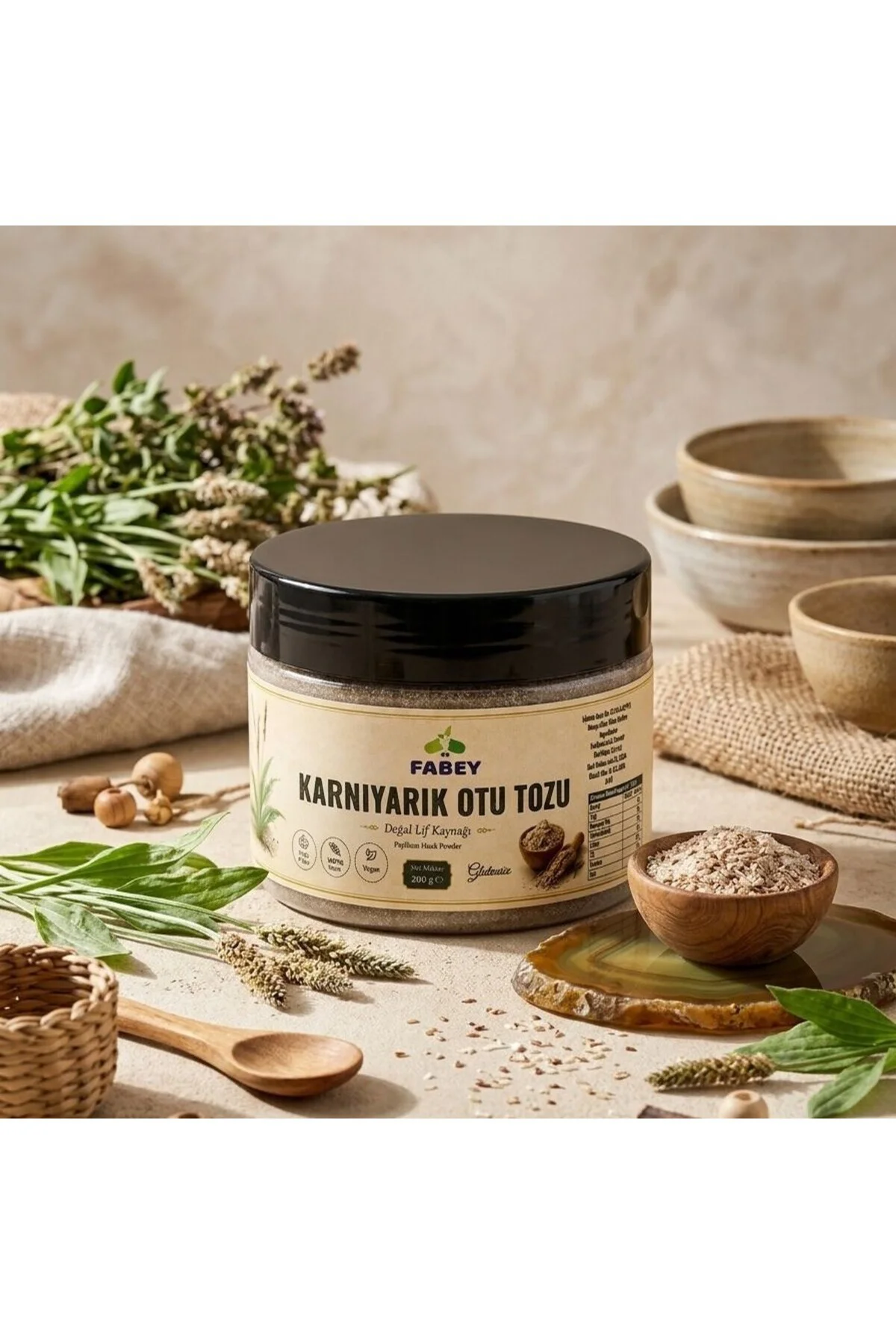 esfabey Karnıyarık Otu Tozu (Psyllium) 200 gr