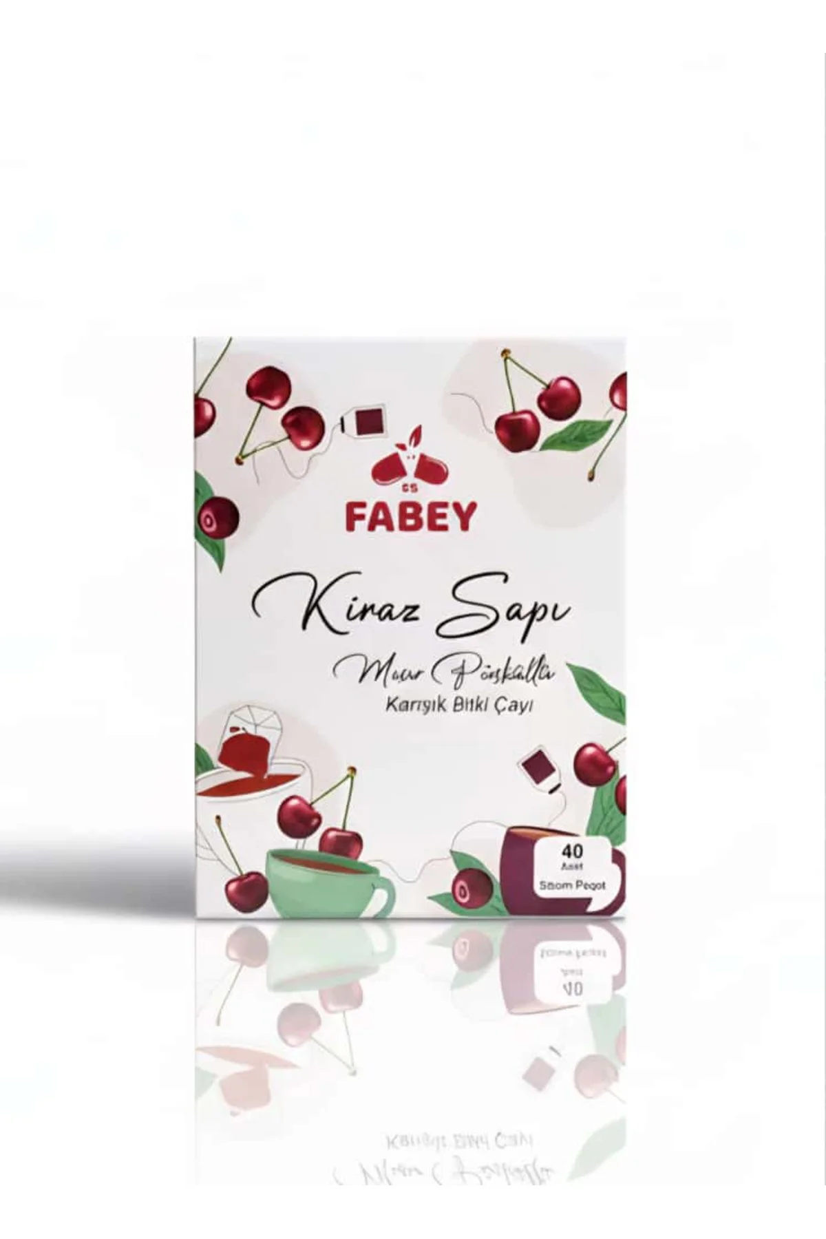 esfabey Kiraz Saplı Mısır Püsküllü Karışık Bitki Çayı 40 Adet Süzen Poşet Çay