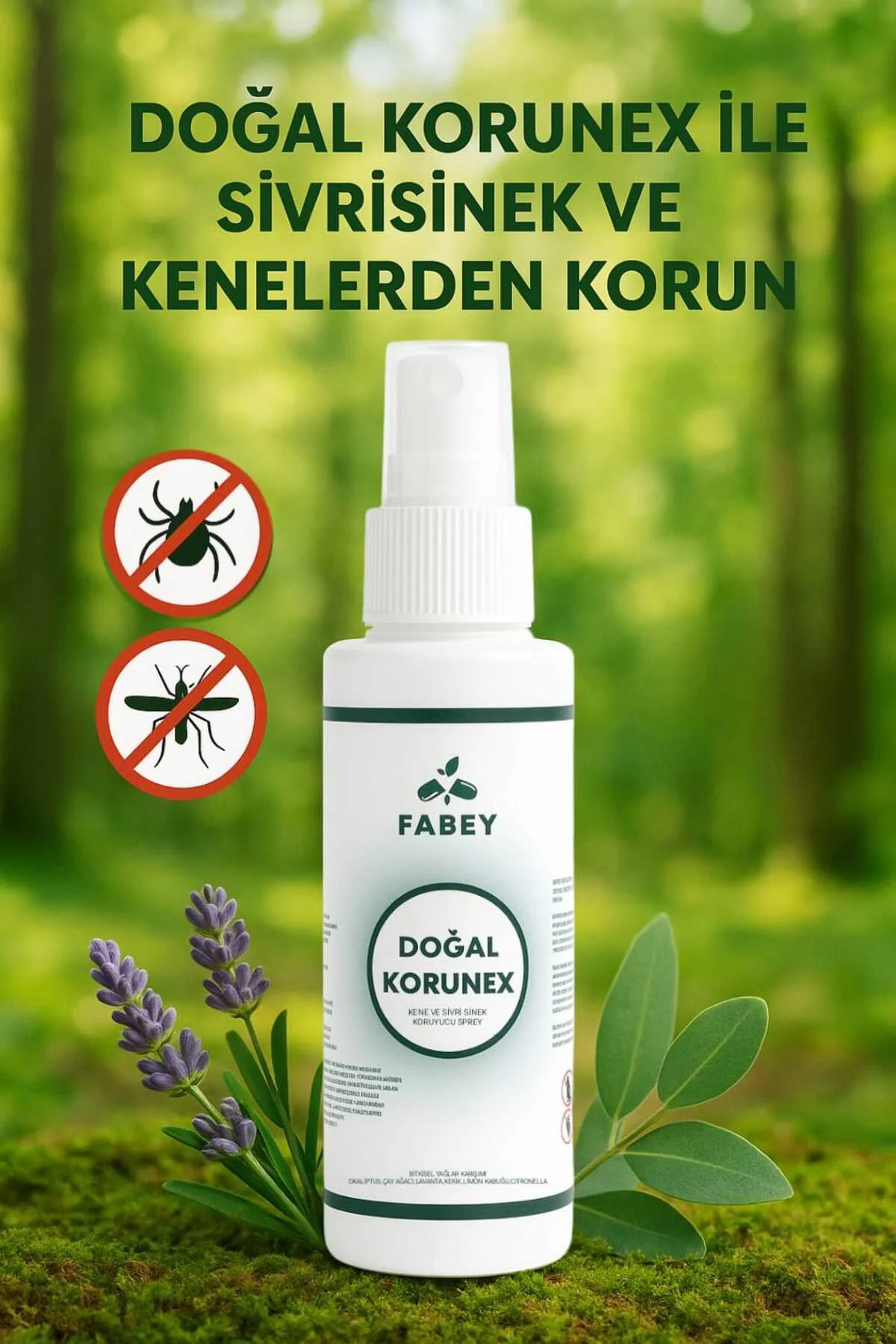 esfabey Korunex Kene ve Sivrisinek Koruyucu Sprey %100 Doğal 100ml x1 Adet