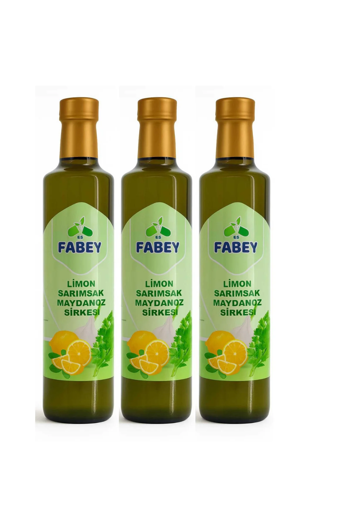 esfabey Limon Sarımsak Maydanoz Sirkesi 500 ml Cam Ambalaj x 3 Adet