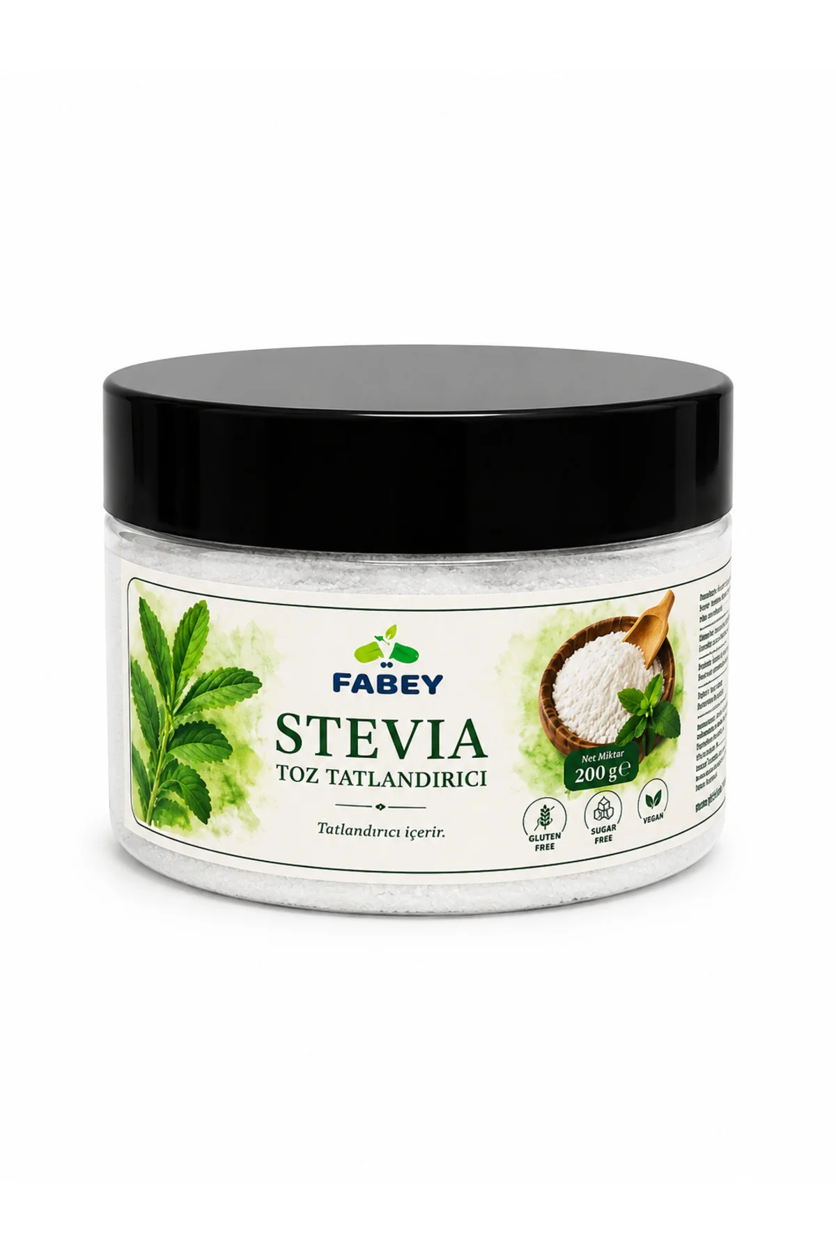 esfabey Stevia Toz Tatlandırıcı 200 g – Şekersiz Doğal Tatlandırıcı, Vegan ve Glutensiz