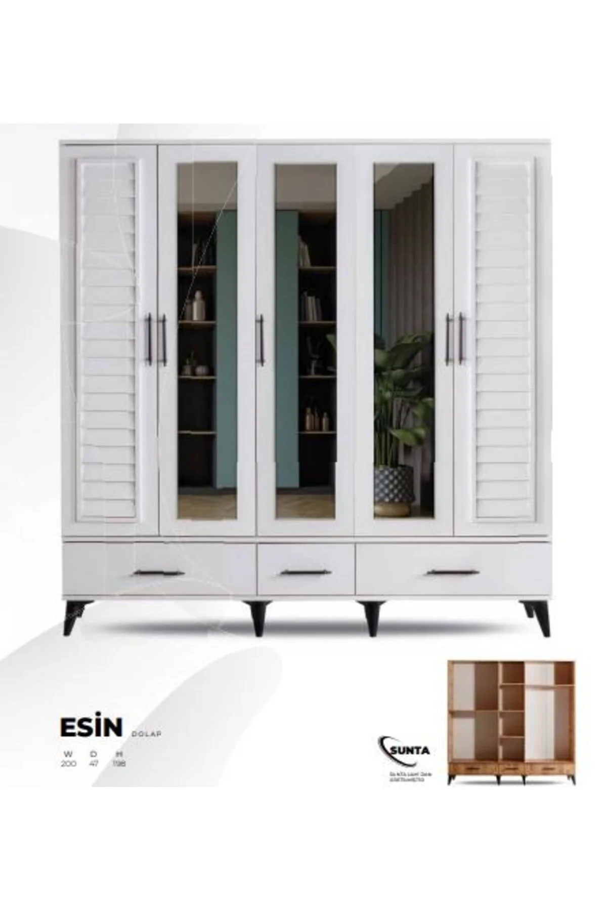 ESİN 5 KAPILI DOLAP Fiyatı, Yorumları ve Özellikleri