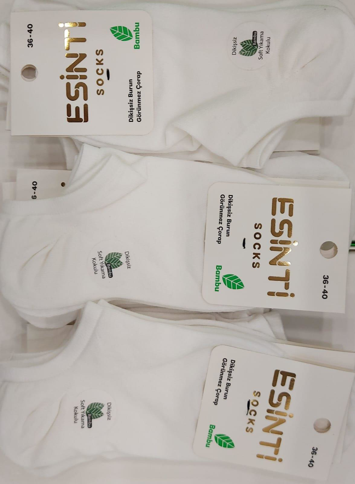 ESİNTİ BAYAN BAMBU SNECKER ÇORAP 6 ADET ESİNTİ BAYAN BAMBU SNECKER ÇORAP 6 ADET