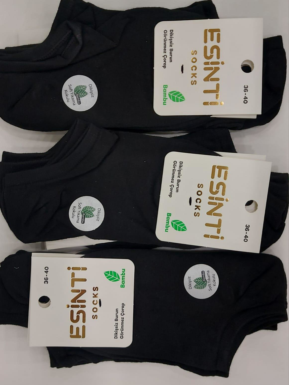 ESİNTİ BAYAN BAMBU SNECKER ÇORAP 6 ADET ESİNTİ BAYAN BAMBU SNECKER ÇORAP 6 ADET