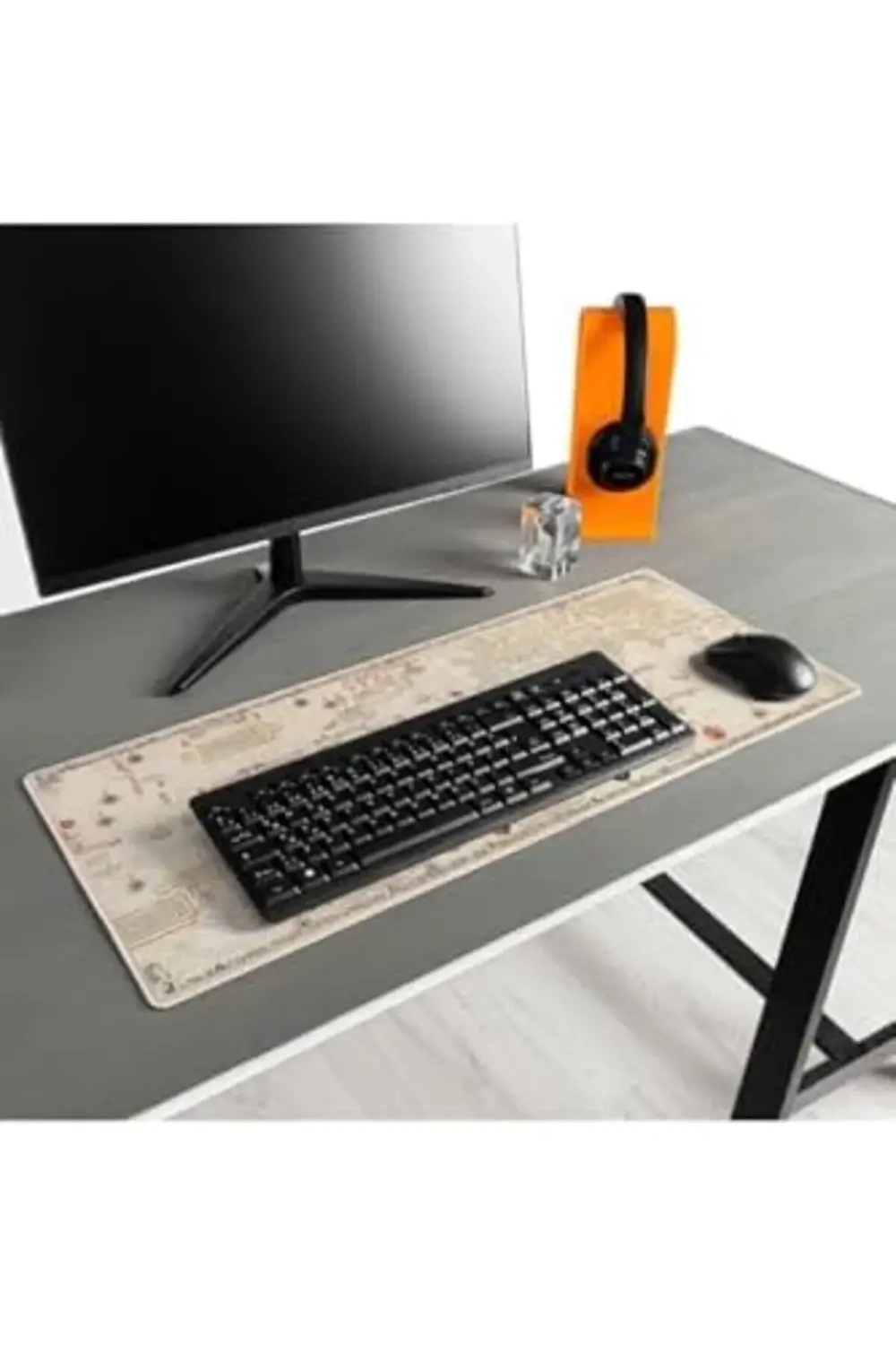 Eski Dünya Retro Haritası Tasarımlı Büyük Boy Oyuncu Mousepad - M