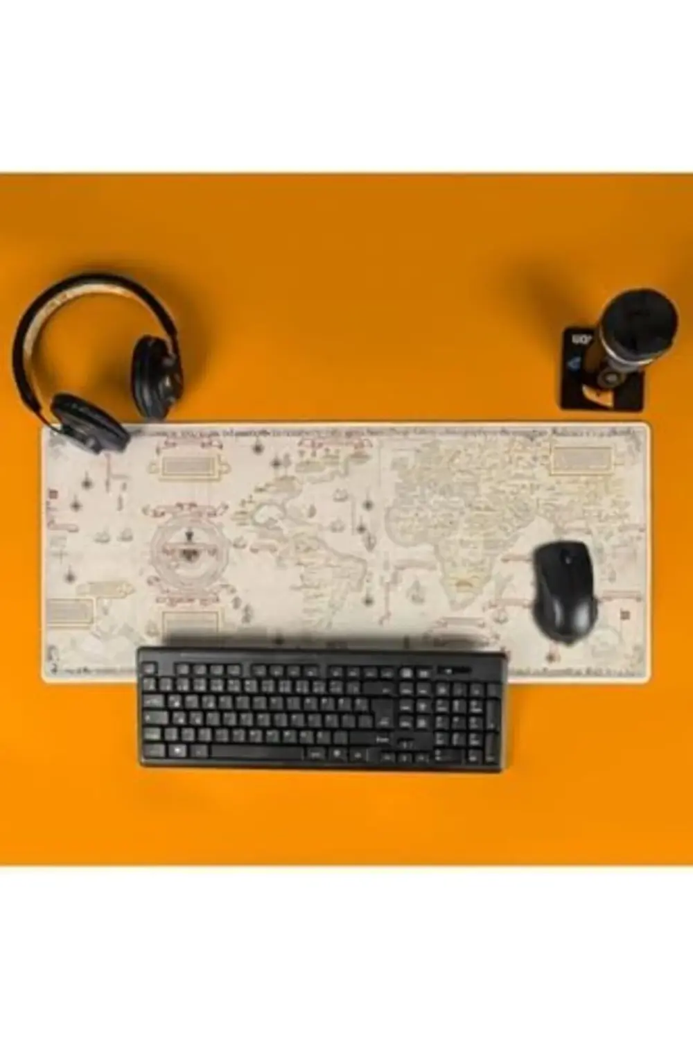 Eski Dünya Retro Haritası Tasarımlı Büyük Boy Oyuncu Mousepad - M