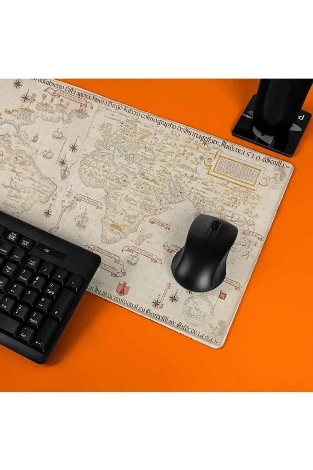 Eski Dünya Retro Haritası Tasarımlı Büyük Boy Oyuncu Mousepad - M