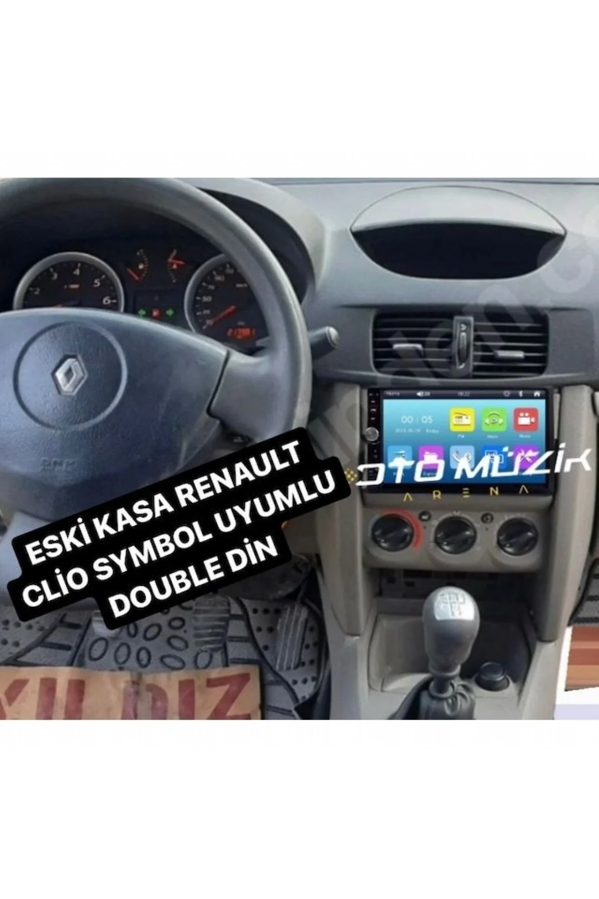 Eski Kasa Renault Clio Symbol BlueWay Double Teyp 7 inç Arka kasa Ayarlanabilir ince 2 Mirrorlink Ka