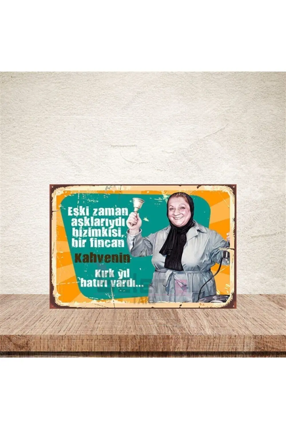 Eski Zaman Aşklarıydı Bizimkisi Adile Naşit 20-30 Cm Retro Ahşap 