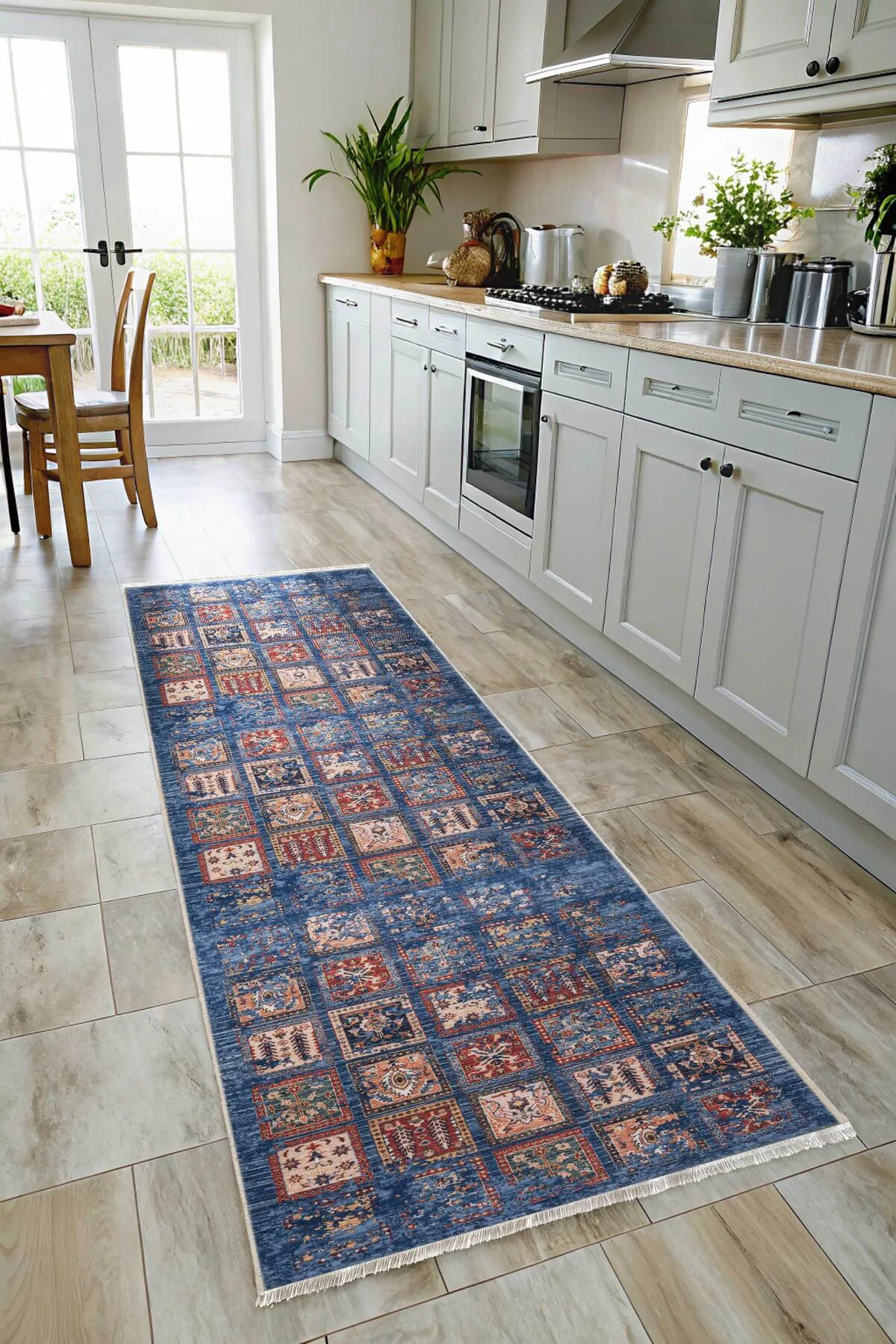 Eskitme afgan mavi şönil halı kendinden saçaklı halı kilim yolluk kaymaz yıkanabilir salon mutfak Eskitme afgan mavi şönil halı kendinden saçaklı halı kilim yolluk kaymaz yıkanabilir salon mutfak