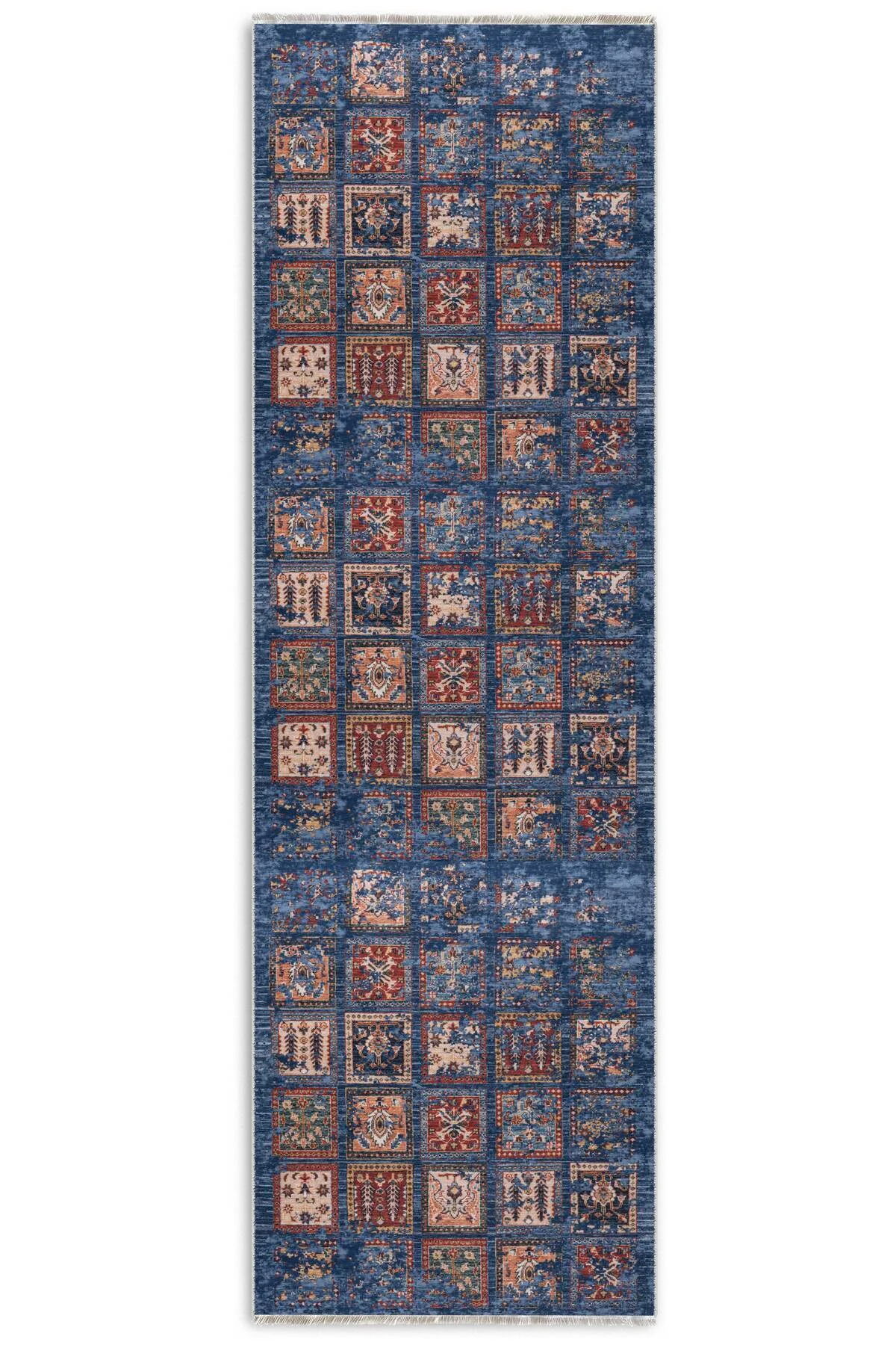 Eskitme afgan mavi şönil halı kendinden saçaklı halı kilim yolluk kaymaz yıkanabilir salon mutfak Eskitme afgan mavi şönil halı kendinden saçaklı halı kilim yolluk kaymaz yıkanabilir salon mutfak