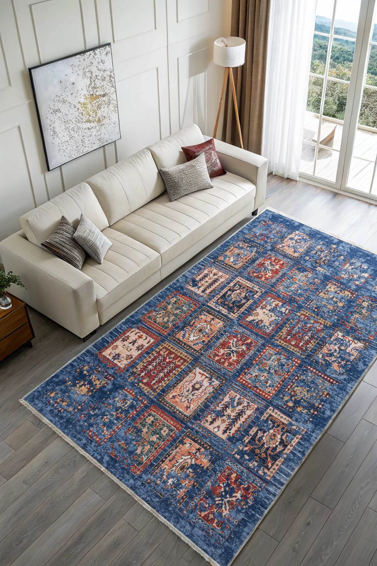 Eskitme afgan mavi şönil halı kendinden saçaklı halı kilim yolluk kaymaz yıkanabilir salon mutfak Eskitme afgan mavi şönil halı kendinden saçaklı halı kilim yolluk kaymaz yıkanabilir salon mutfak