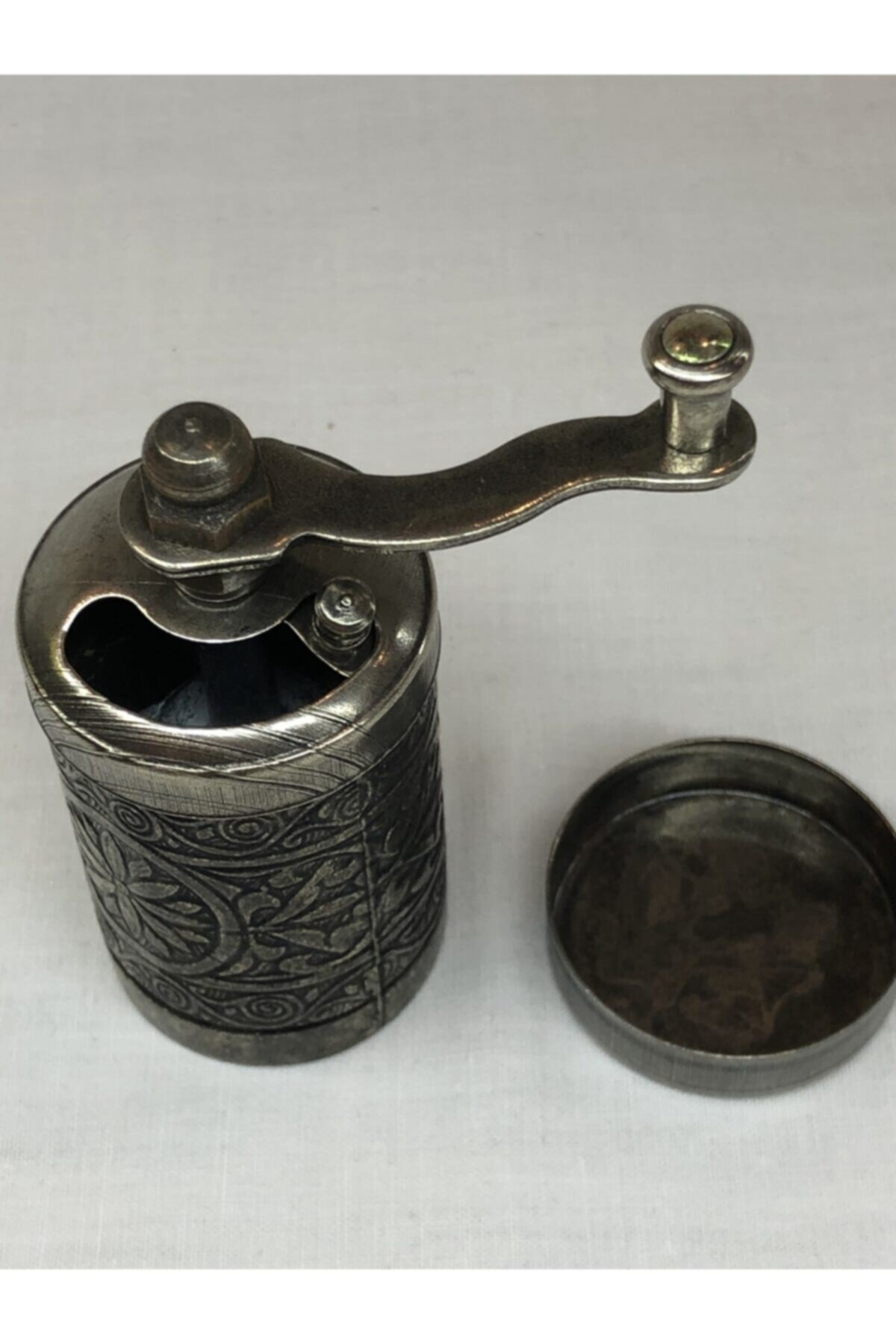 Eskitme Antik Gümüş Renkli Osmanlı Motifli Otantik El Yapımı Piri