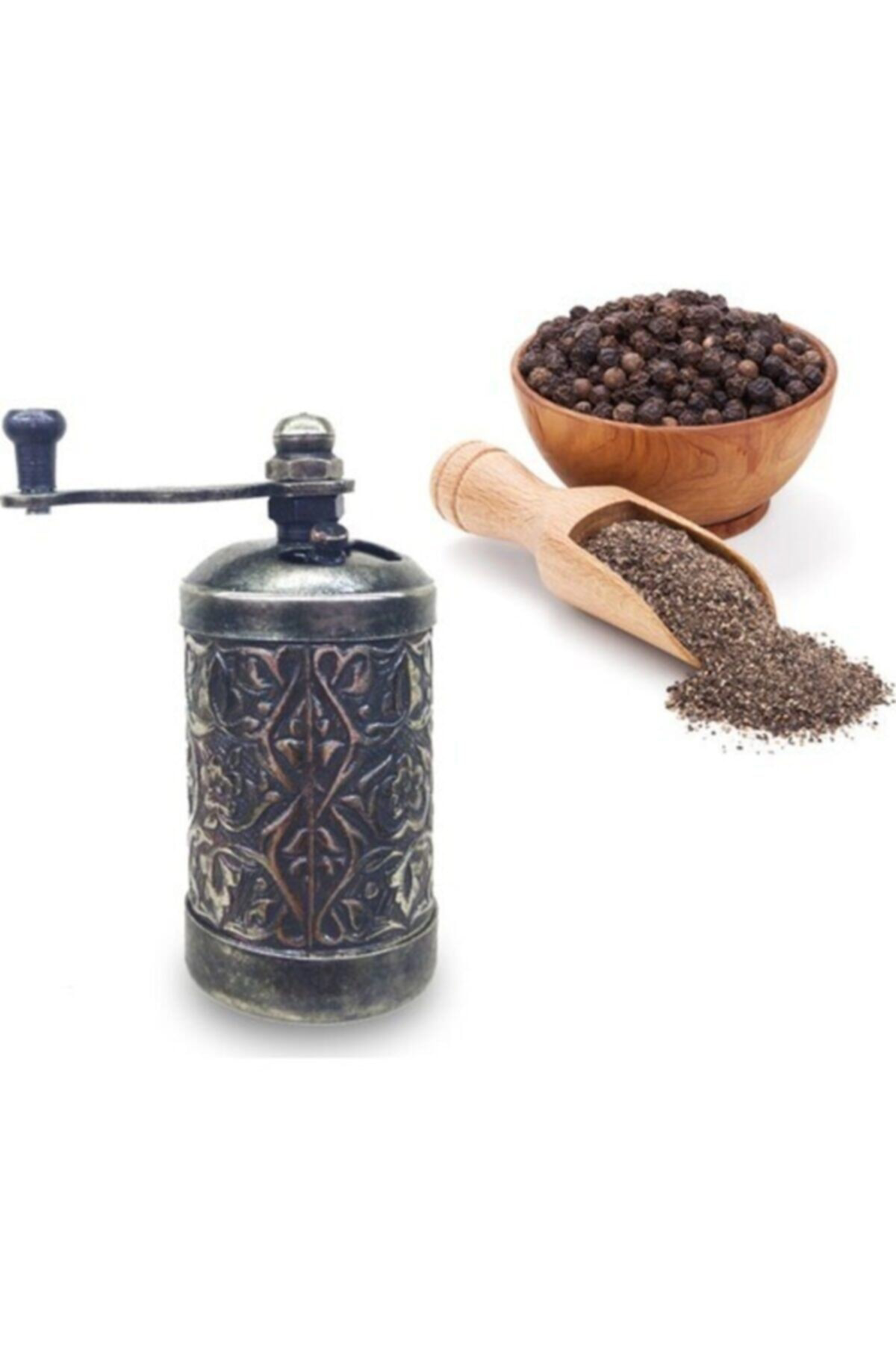 Eskitme Antik Gümüş Renkli Osmanlı Motifli Otantik El Yapımı Piri