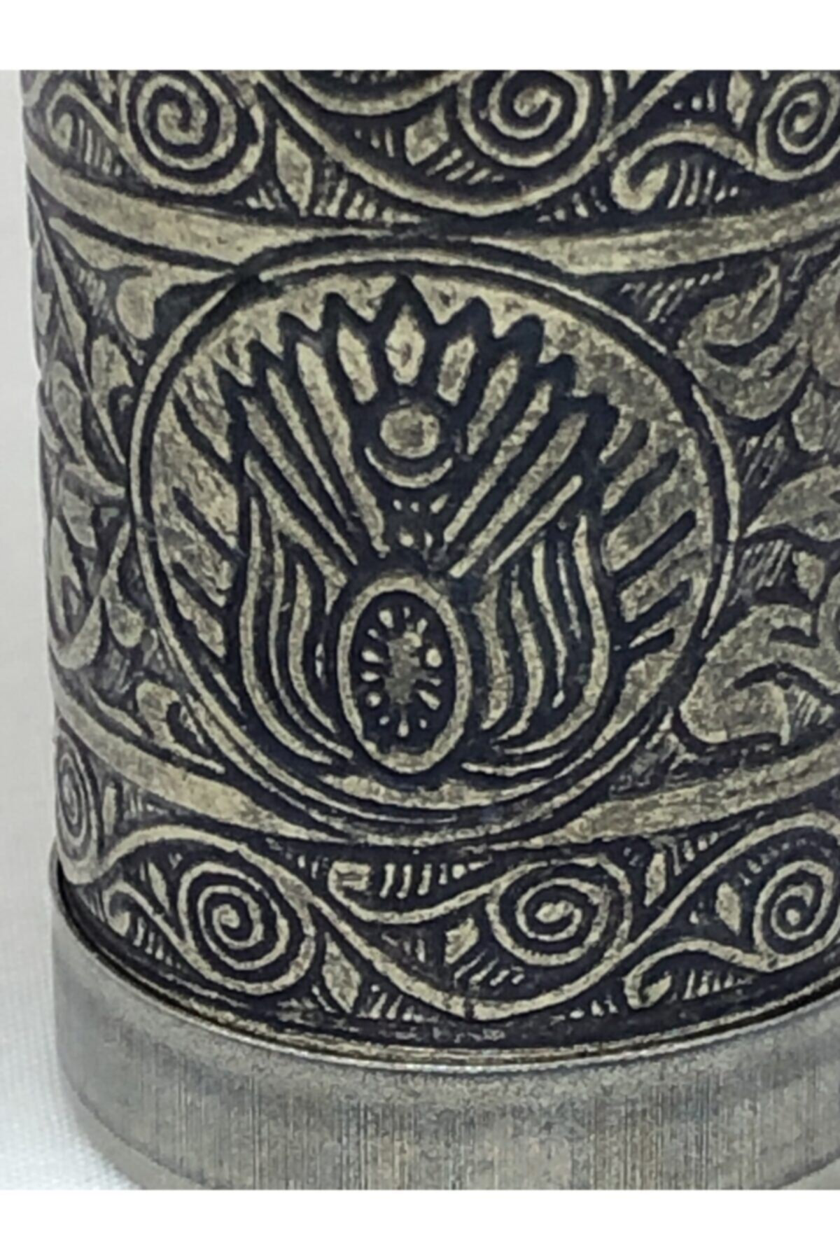 Eskitme Antik Gümüş Renkli Osmanlı Motifli Otantik El Yapımı Piri