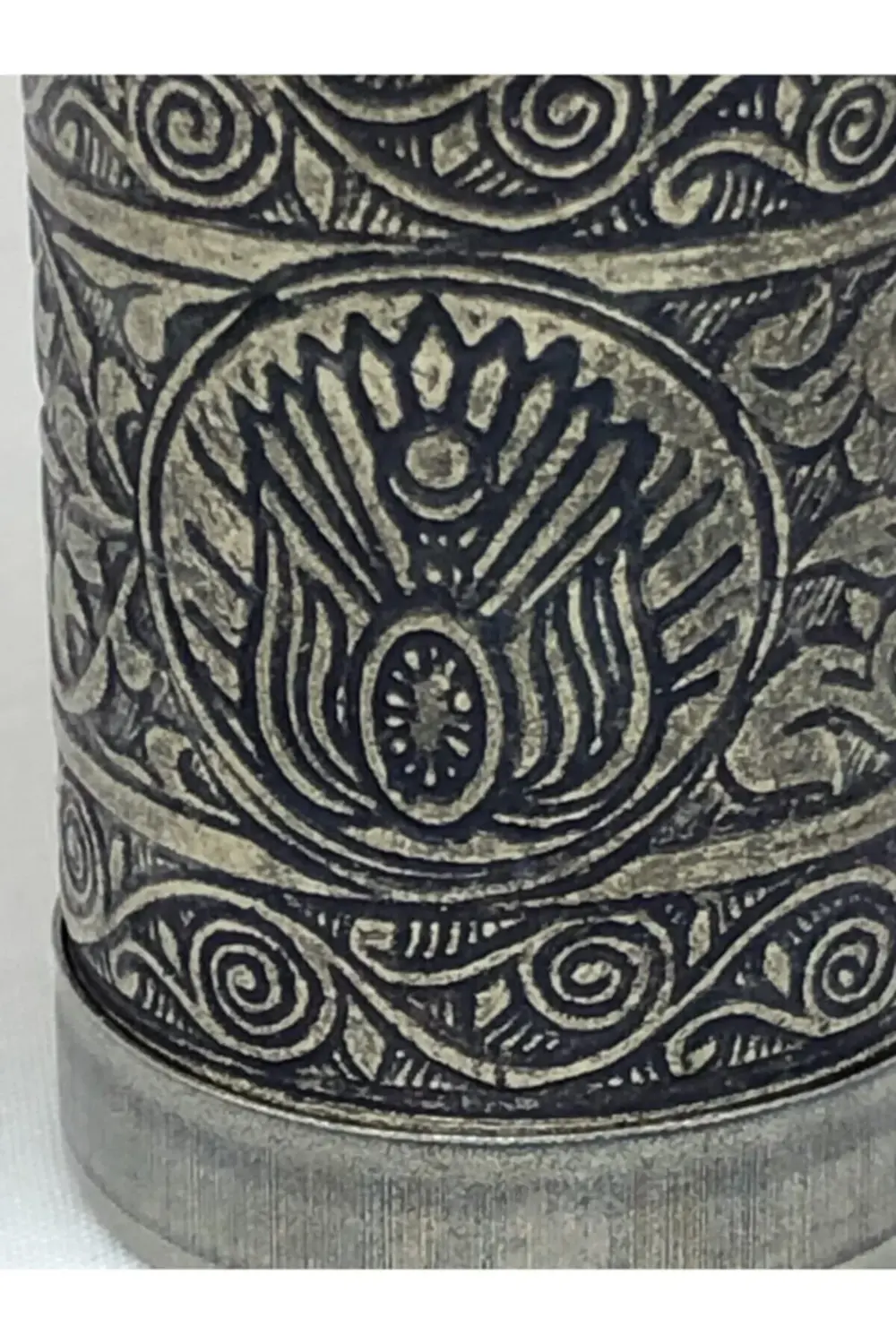 Eskitme Antik Gümüş Renkli Osmanlı Motifli Otantik El Yapımı Piri