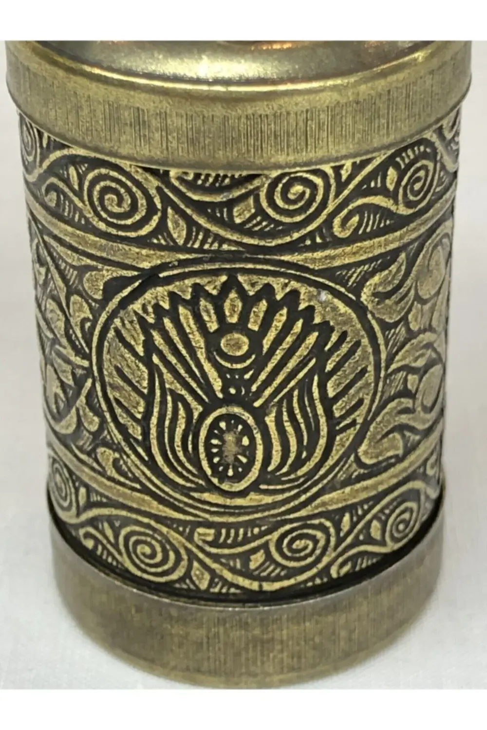 Eskitme Antik Pirinç Renkli Osmanlı Motifli Otantik  El Yapımı Pi