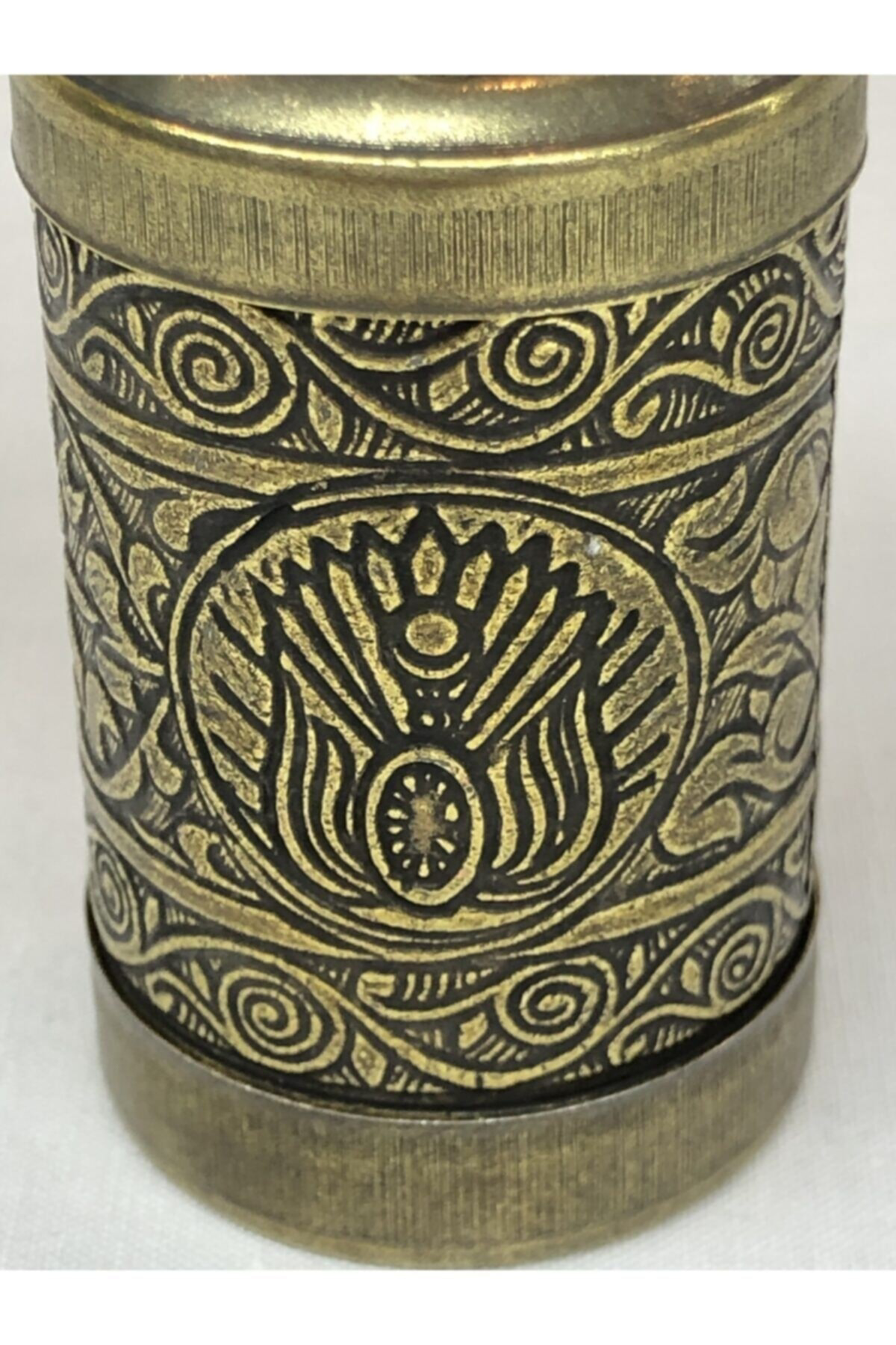 Eskitme Antik Pirinç Renkli Osmanlı Motifli Otantik  El Yapımı Pi