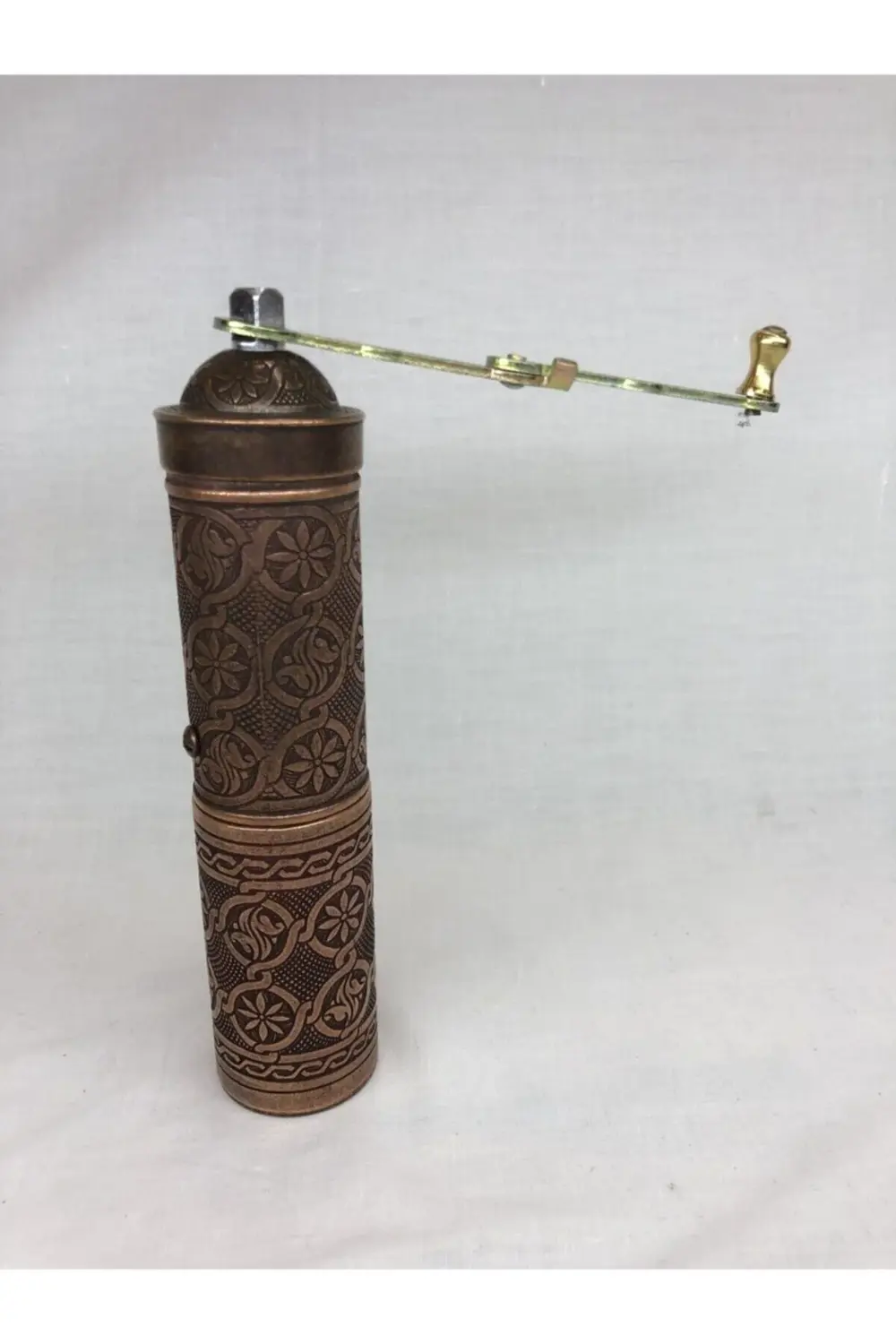 Eskitme Bakır Renkli Uzun Otantik Karabiber Kaya Tuzu Pirinç Deği