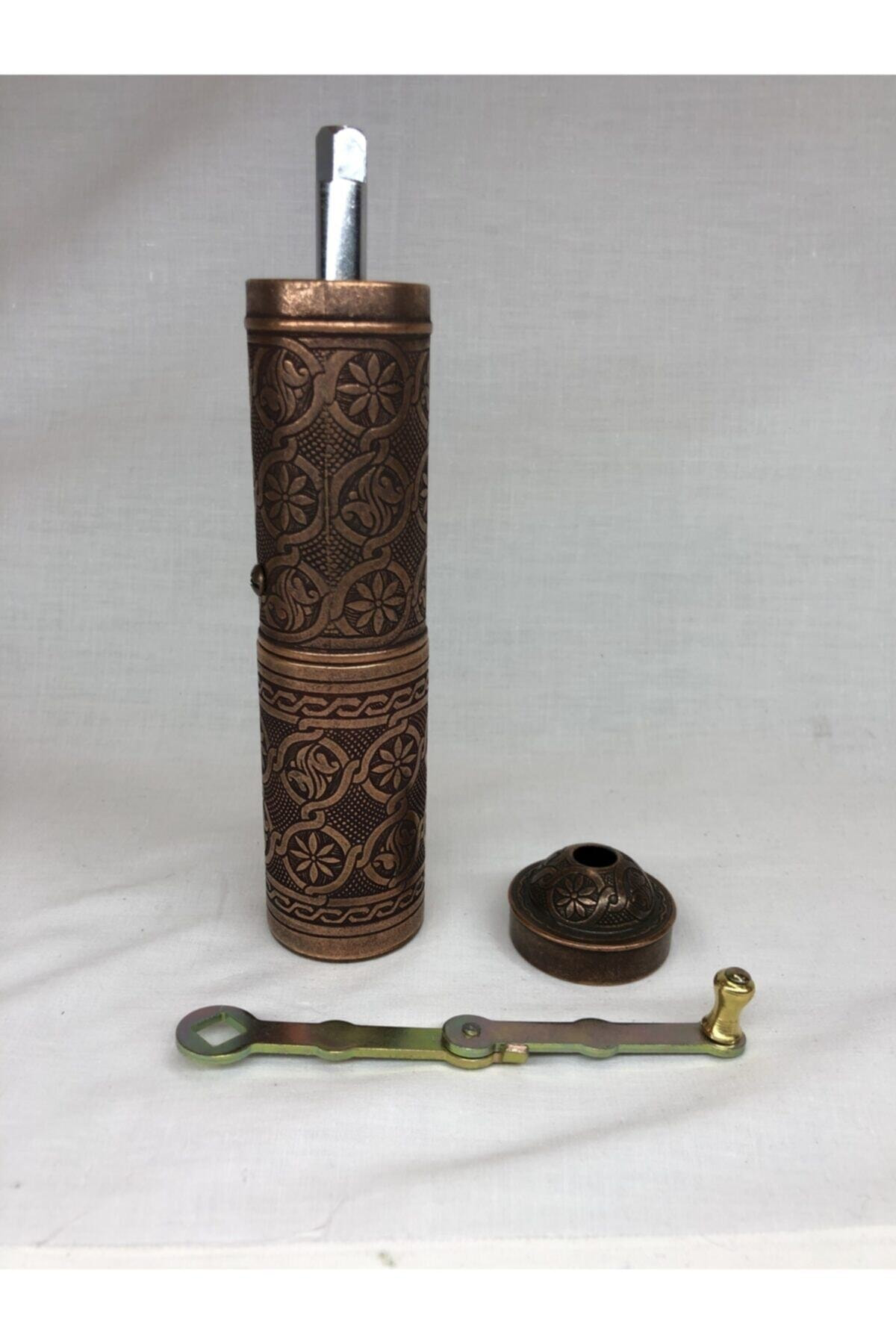 Eskitme Bakır Renkli Uzun Otantik Karabiber Kaya Tuzu Pirinç Deği