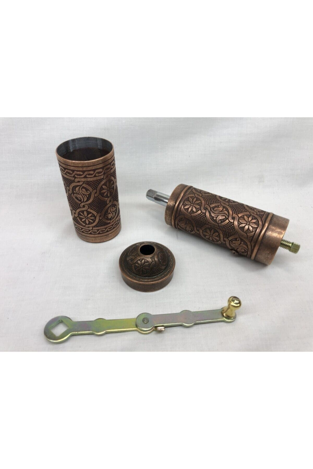 Eskitme Bakır Renkli Uzun Otantik Karabiber Kaya Tuzu Pirinç Deği