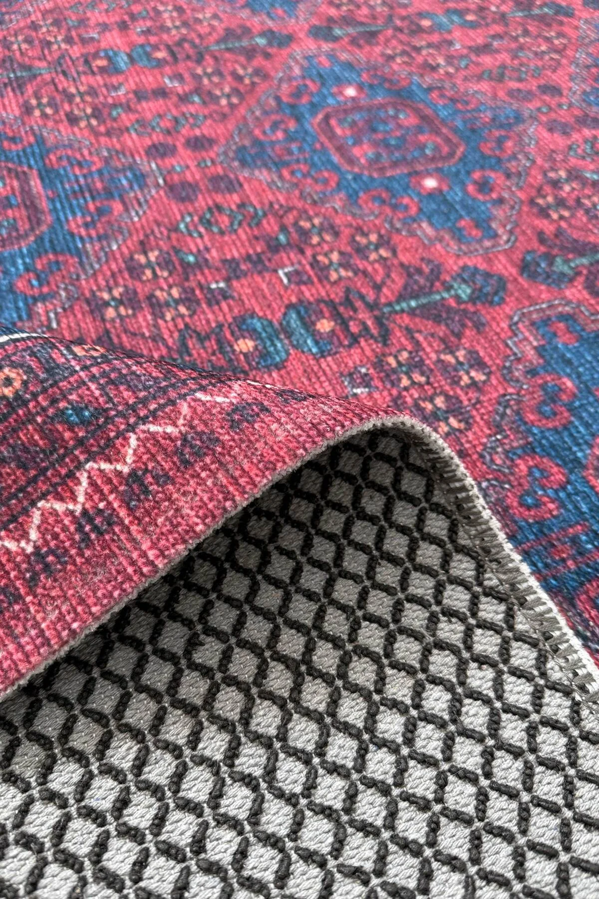 Eskitme bordo pembe kendinden saçaklı şönil afgan halısı kilim kaymaz taban yıkanabilir yolluk Eskitme bordo pembe kendinden saçaklı şönil afgan halısı kilim kaymaz taban yıkanabilir yolluk