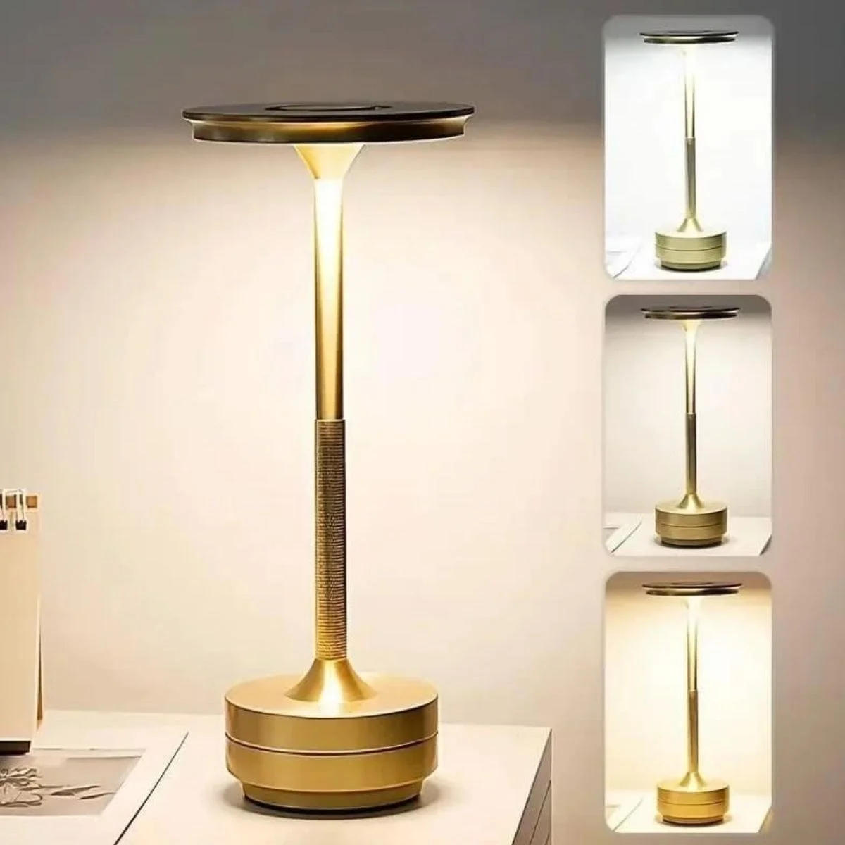 Eskitme Gold Kasa Dokunmatik Şarjlı Masa Lambası – 3 Renk Işık Modlu, Led Aydınlatmalı, Modern &amp;amp; Dekoratif Abajur Bx40 Fiyatı, Yorumları ve Özellikleri