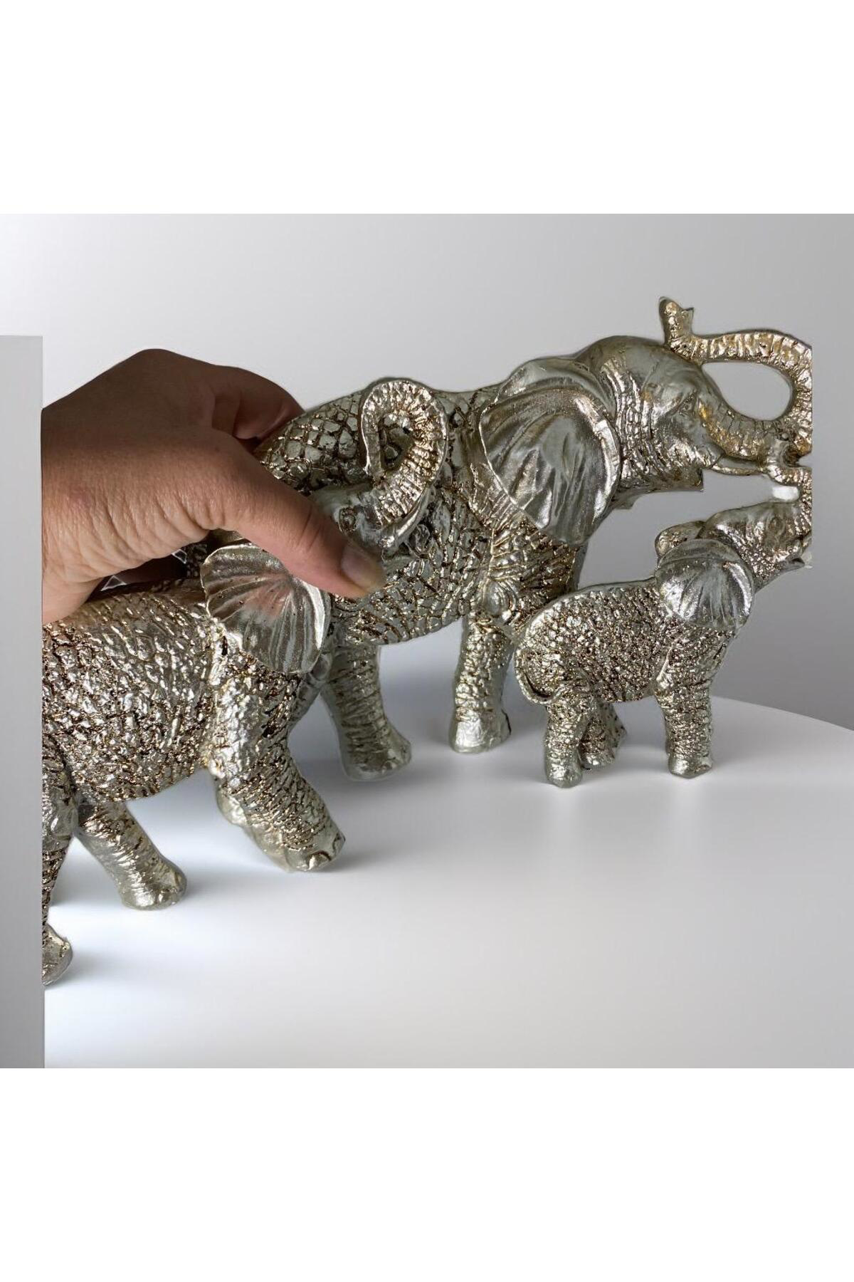 Eskitme Gümüş Dekoratif Fil