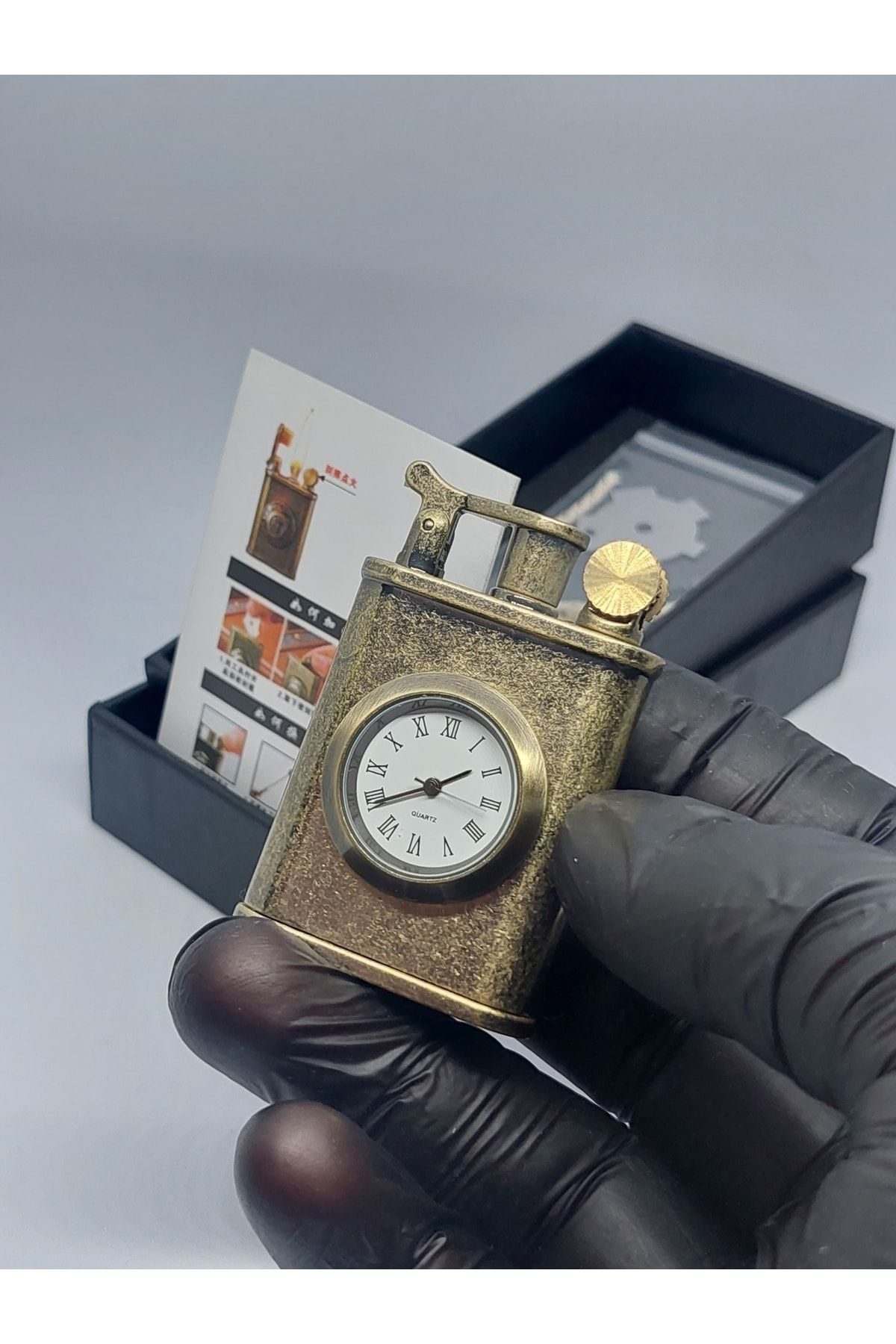 Pnp Eskitme Kaplamalı Saatli Çakmak Benzinli Klasik Çakmak,Kaliteli H