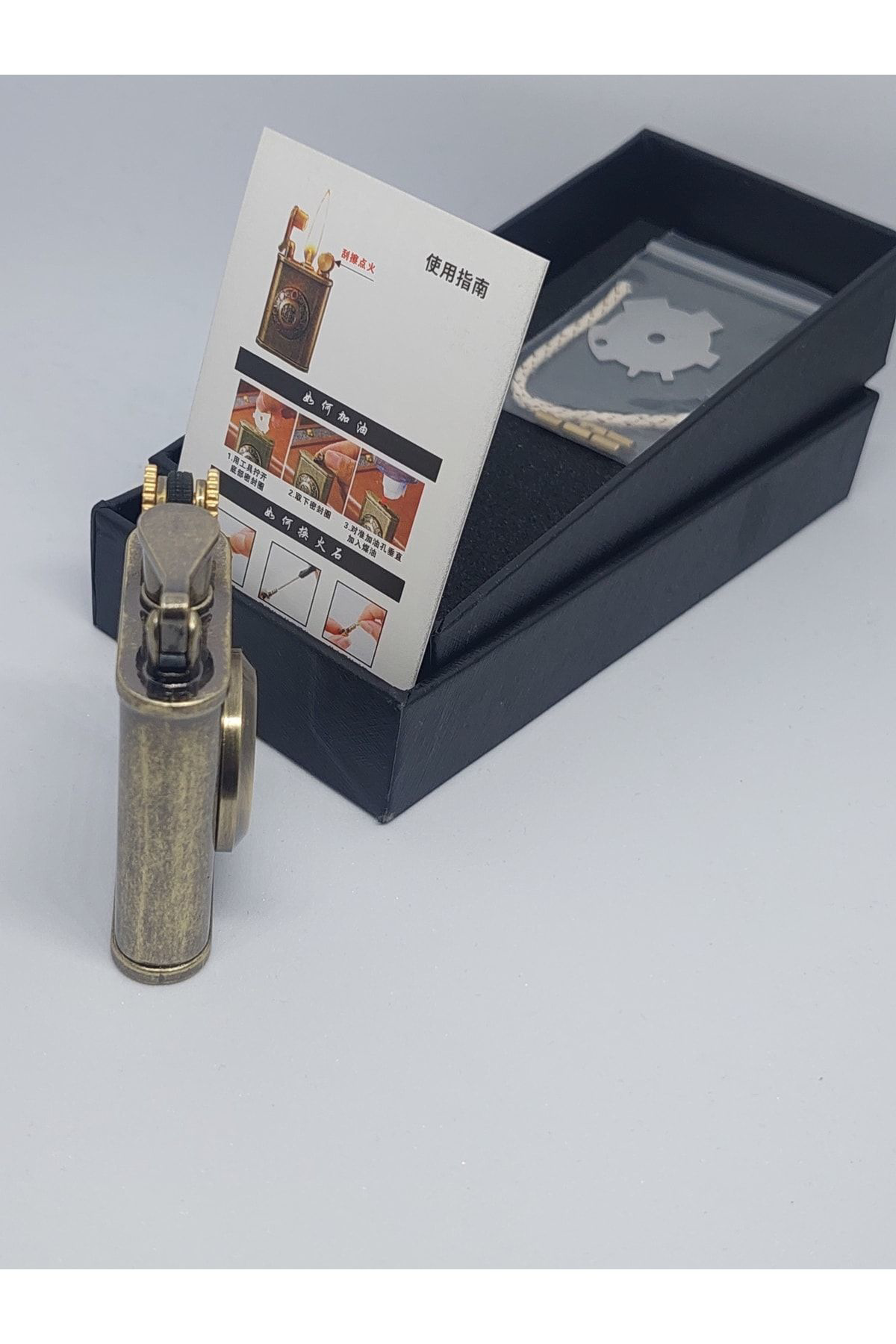 Pnp Eskitme Kaplamalı Saatli Çakmak Benzinli Klasik Çakmak,Kaliteli H