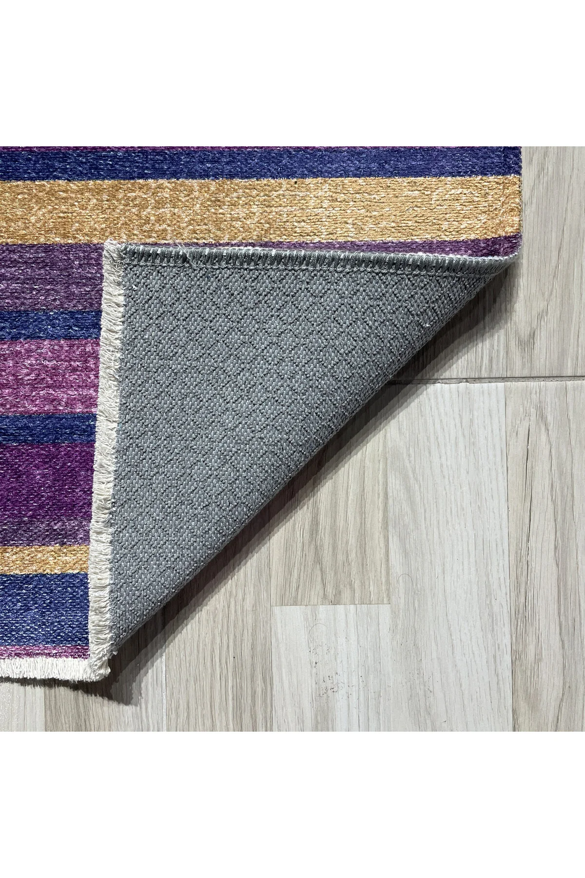 Eskitme Mor Hardal Renkli Şönil Halı Kilim Yolluk Yıkanabilir Kay