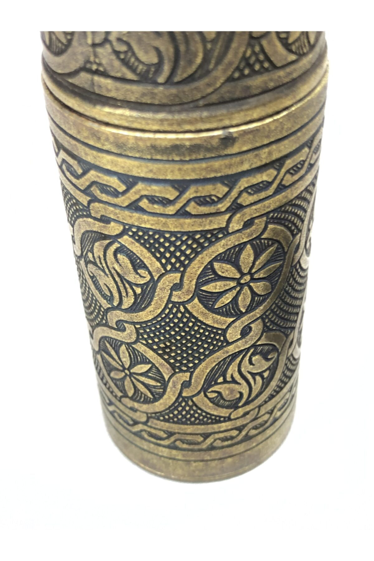 Eskitme Osmanlı Sitili Antik Pirinç Renkli Büyük Boy Değirmen Kah